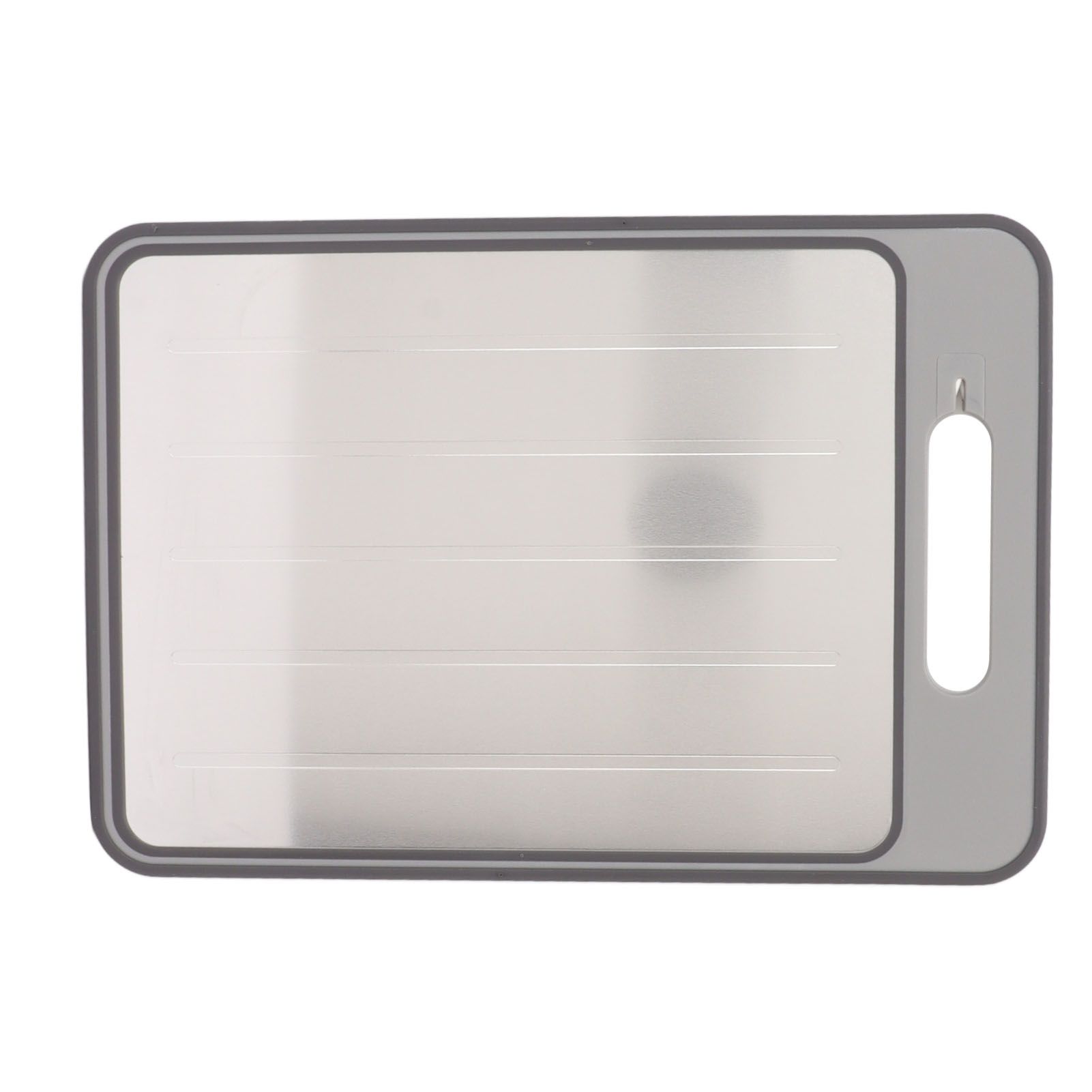 Defrosting Tray Double Sided Grinding Thawing Cutting Board with Sharpener for Frozen Meat Grey - Image 3