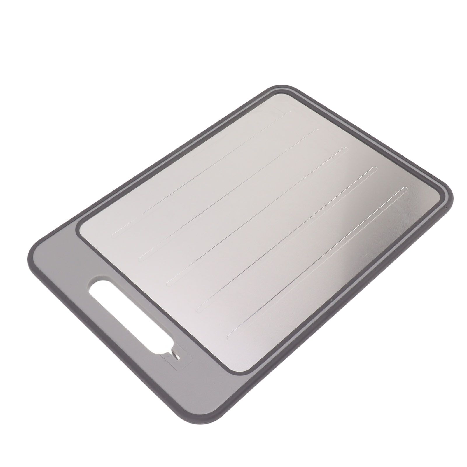 Defrosting Tray Double Sided Grinding Thawing Cutting Board with Sharpener for Frozen Meat Grey - Image 8