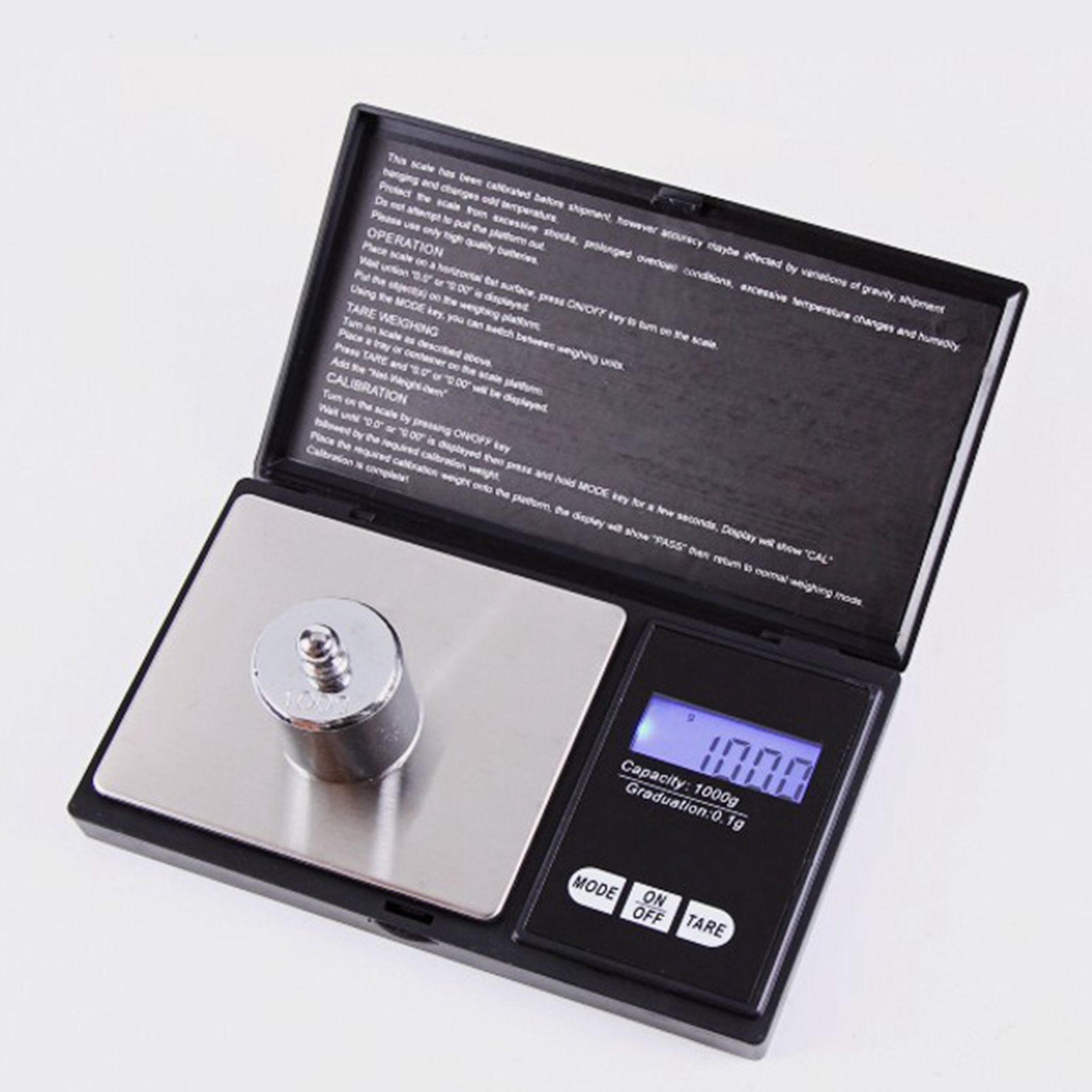 Digital Scale Backlit LCD Accurate Measurement Electronic Food Steelyard for Kitchen Jewelry 1000G 0.1G - Image 2
