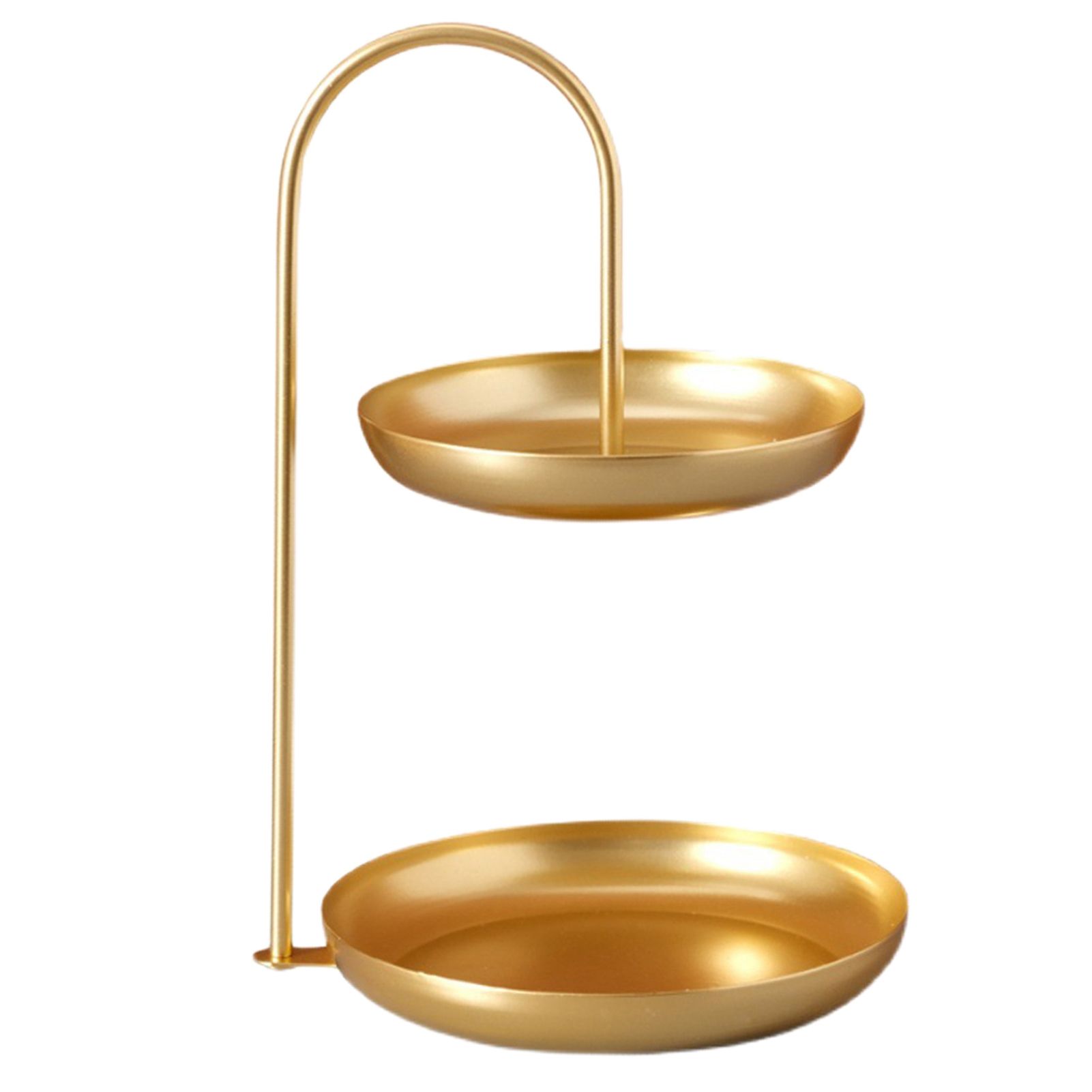 2 Tier Iron Fruit Serving Tray Waterproof Multi Tier Storage Platter for Coffee Table Party Gold - Image 2