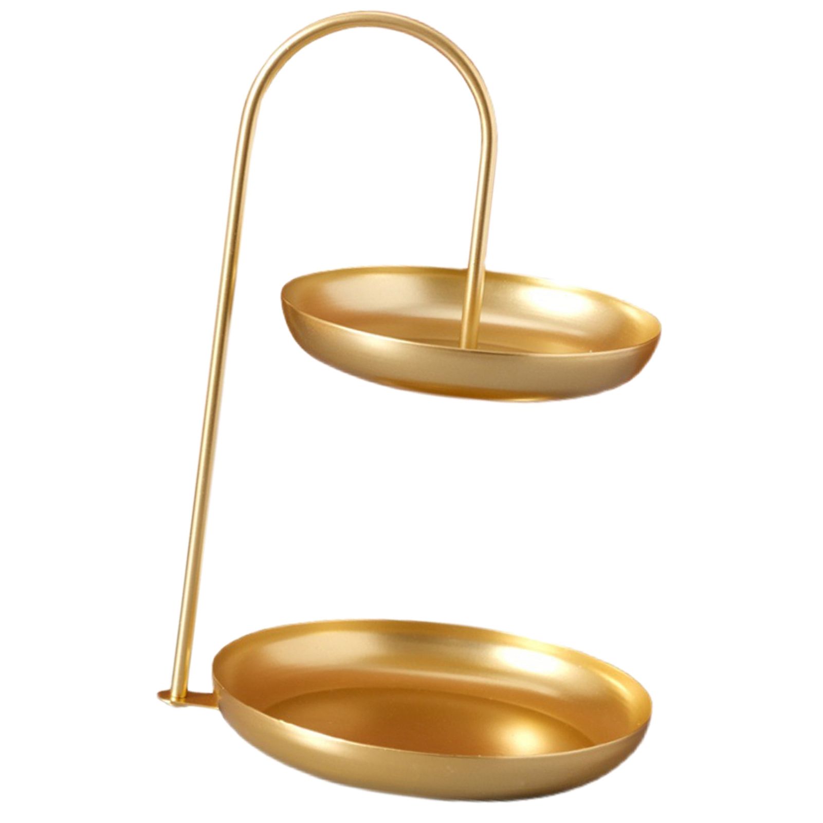 2 Tier Iron Fruit Serving Tray Waterproof Multi Tier Storage Platter for Coffee Table Party Gold - Image 3