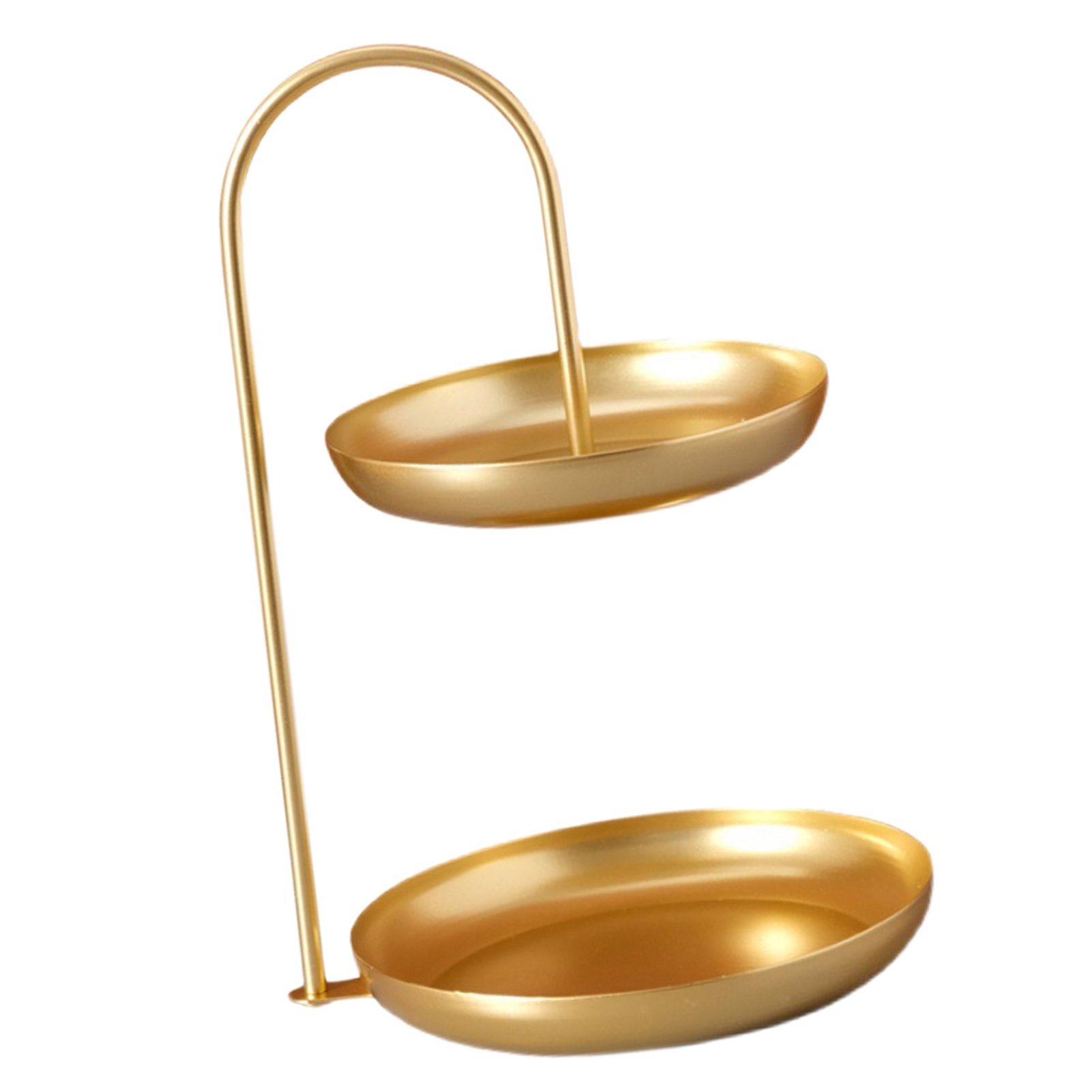 2 Tier Iron Fruit Serving Tray Waterproof Multi Tier Storage Platter for Coffee Table Party Gold - Image 4