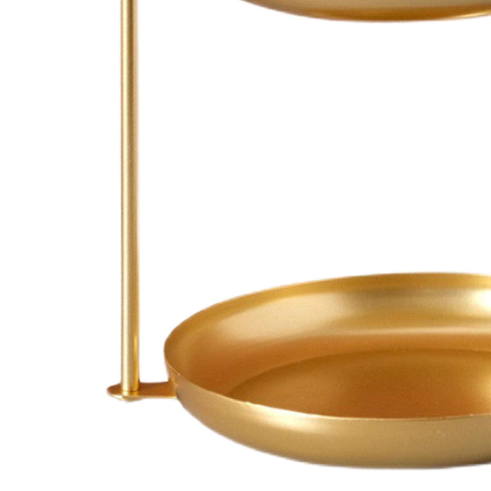 2 Tier Iron Fruit Serving Tray Waterproof Multi Tier Storage Platter for Coffee Table Party Gold - Image 8
