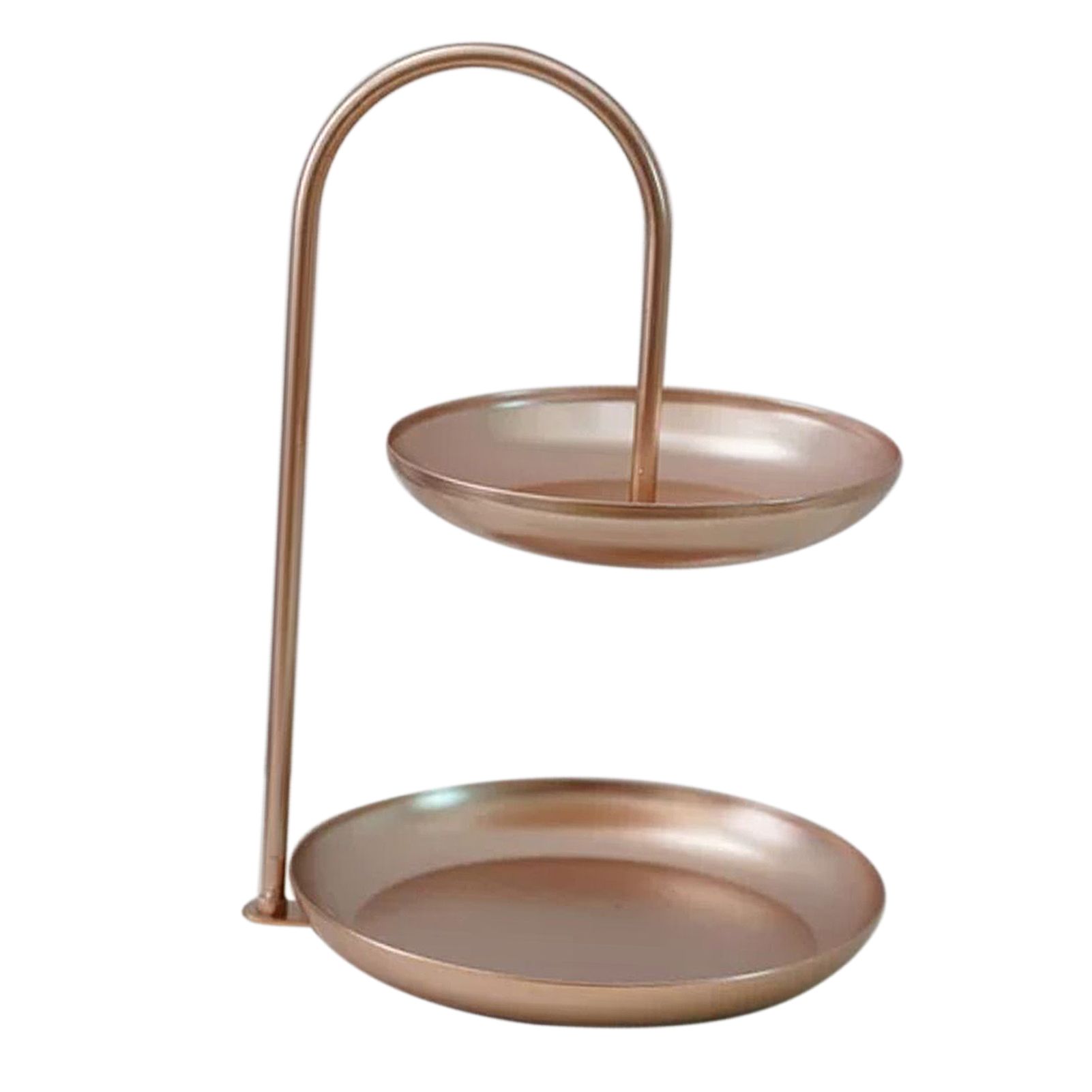 2 Tier Iron Fruit Serving Tray Waterproof Multi Tier Storage Platter for Coffee Table Party Rose Gold - Image 2