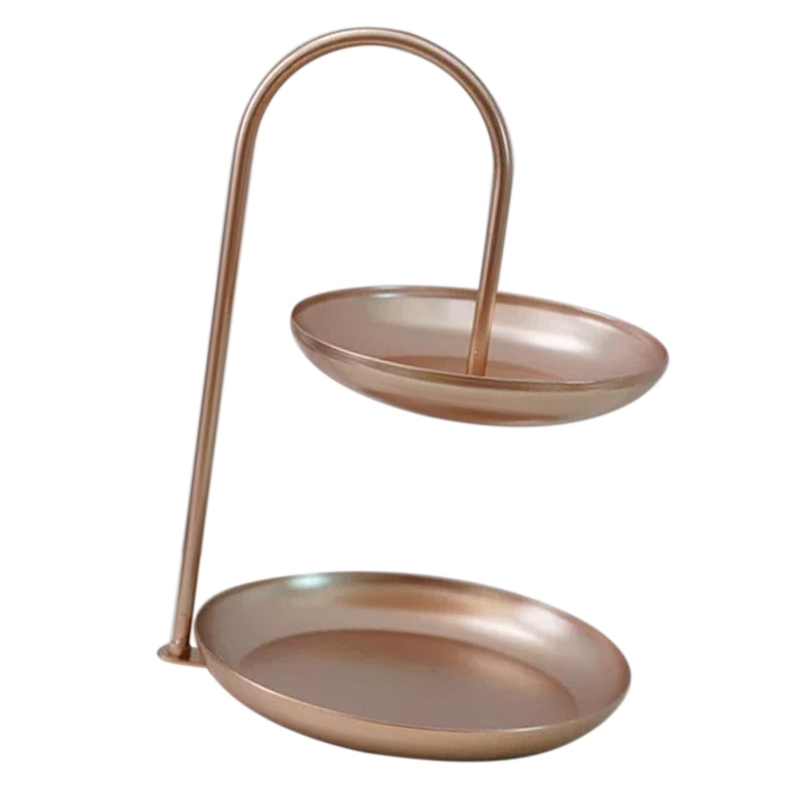2 Tier Iron Fruit Serving Tray Waterproof Multi Tier Storage Platter for Coffee Table Party Rose Gold - Image 3