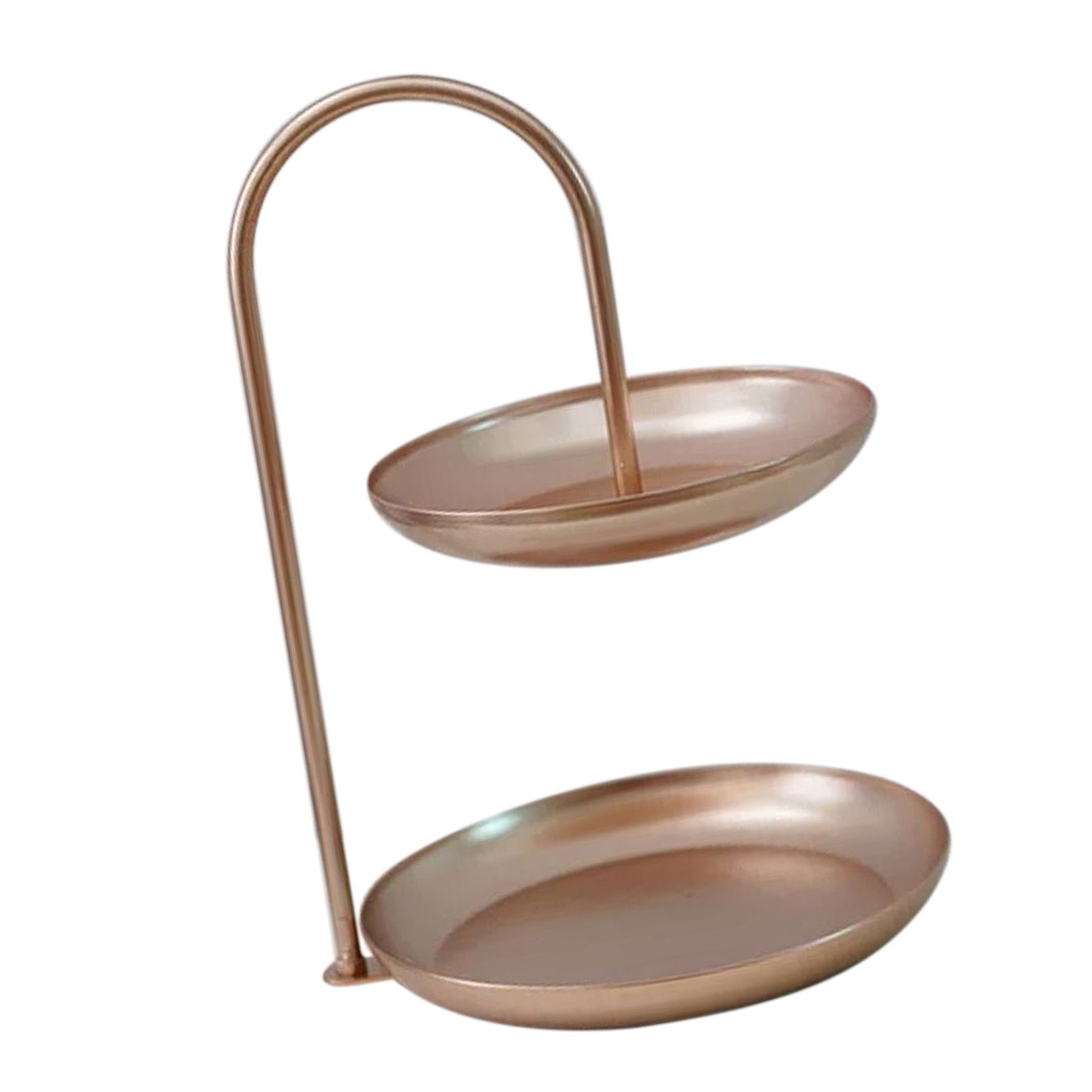 2 Tier Iron Fruit Serving Tray Waterproof Multi Tier Storage Platter for Coffee Table Party Rose Gold - Image 4