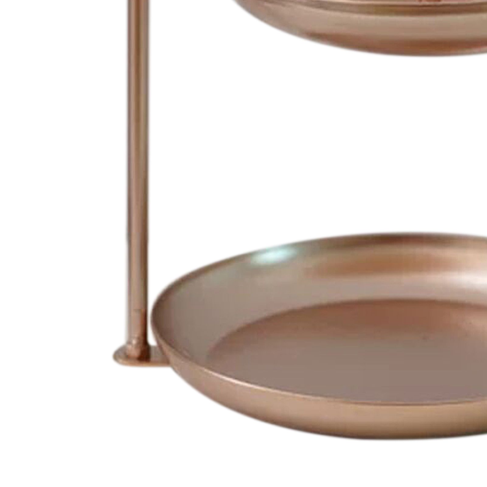 2 Tier Iron Fruit Serving Tray Waterproof Multi Tier Storage Platter for Coffee Table Party Rose Gold - Image 8