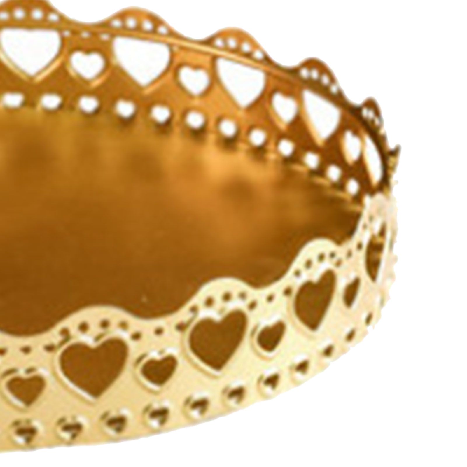 Double Layer Pastry Tray Decorative Copper Gold Biscuits Dessert Display Plate for Wedding Loving Heart - Image 8