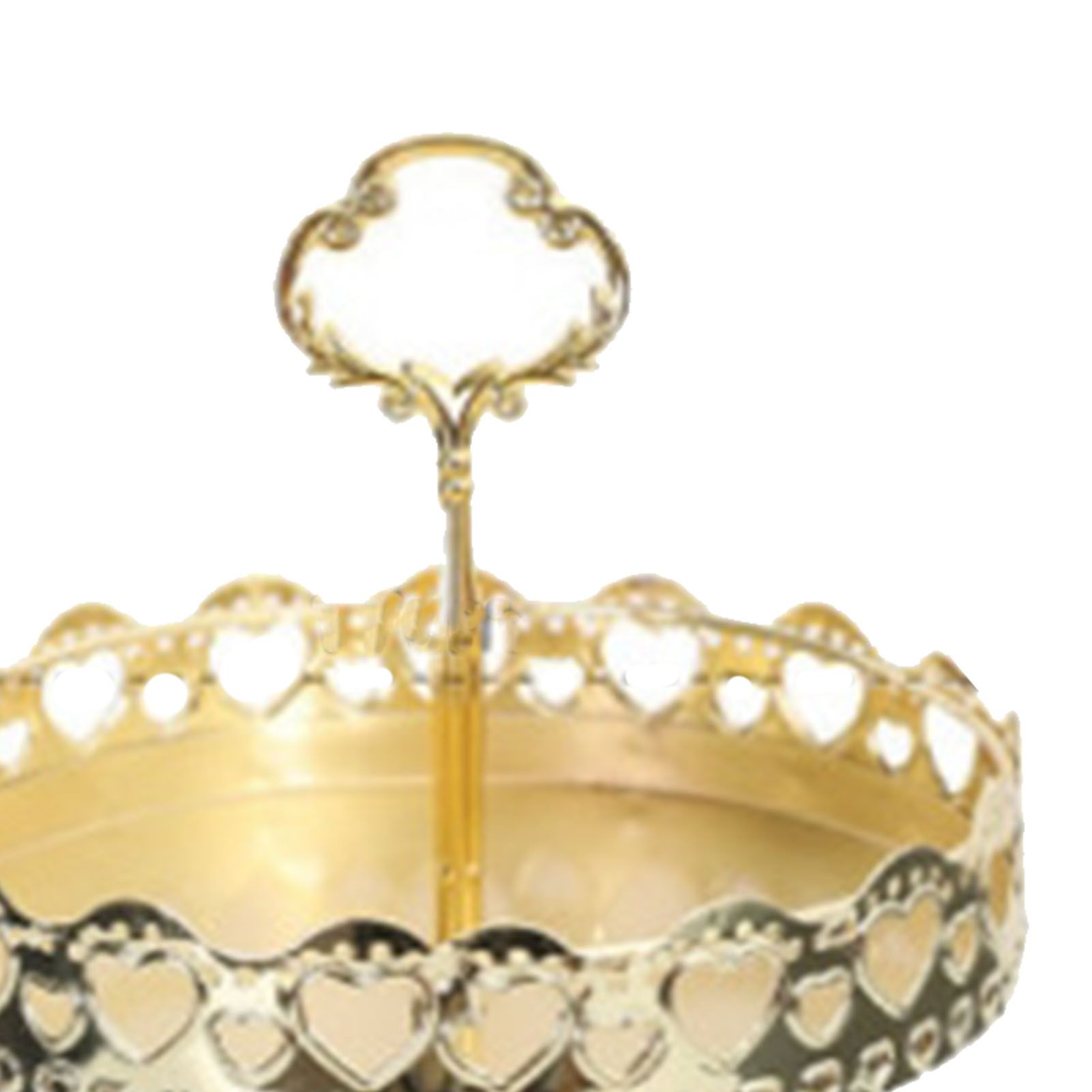Double Layer Pastry Tray Decorative Copper Gold Biscuits Dessert Display Plate for Wedding Hollowed Out Love Heart - Image 7