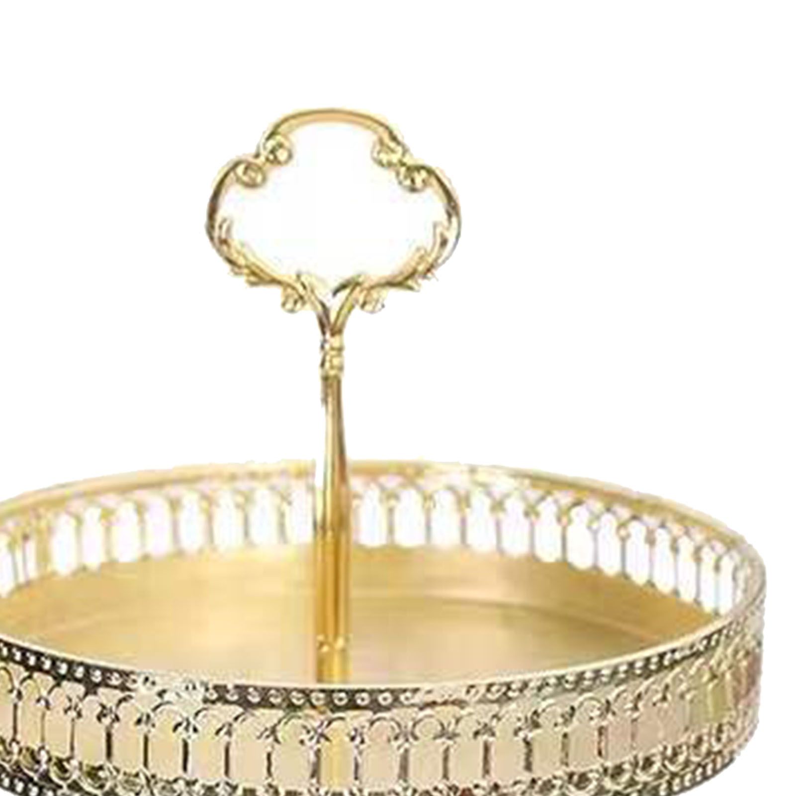 Double Layer Pastry Tray Decorative Copper Gold Biscuits Dessert Display Plate for Wedding Hollowed Out Vertical Grain - Image 7
