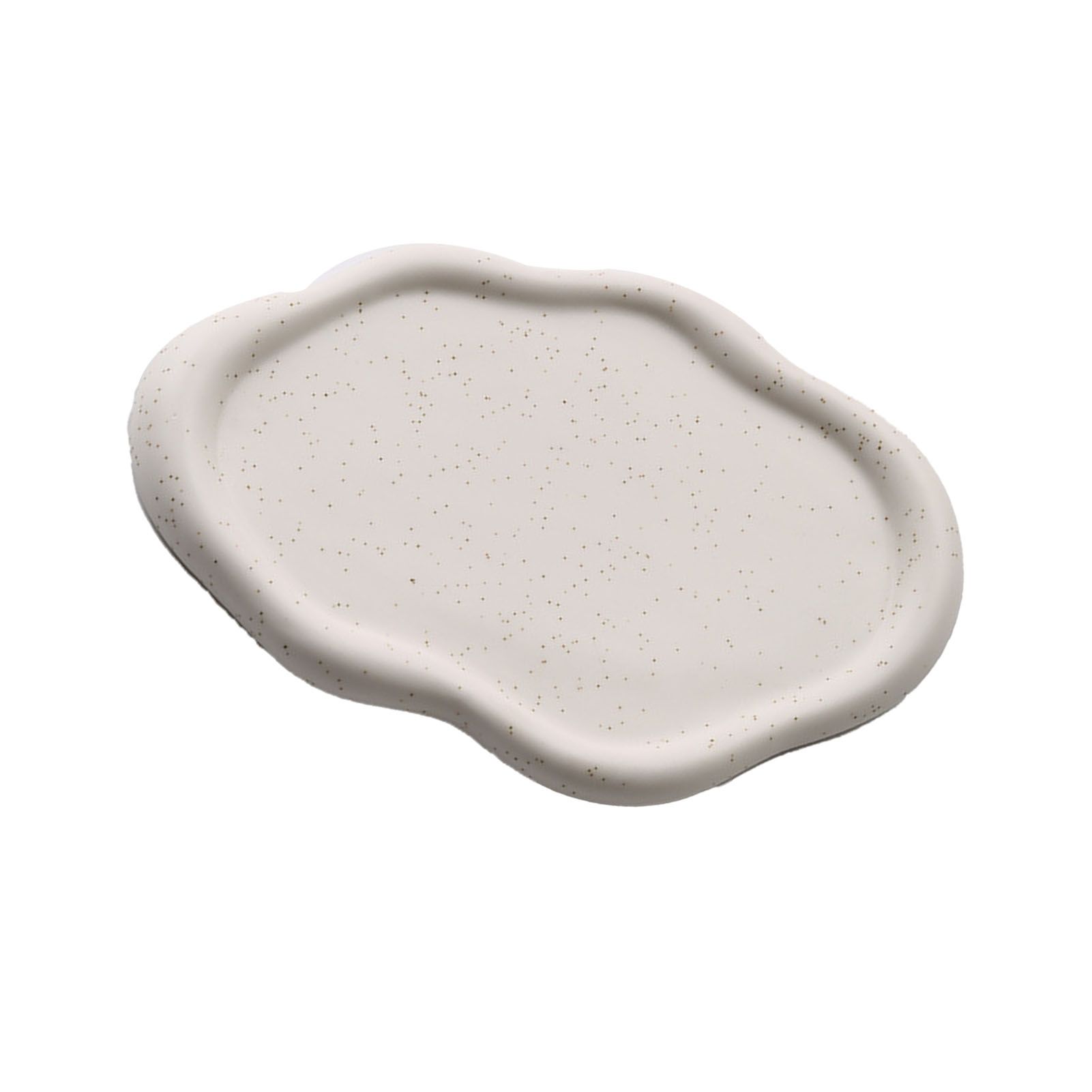 Jewelry Plate Ceramic Glossy Appearance Simple Modern Stylish Storage Tray for Home Gift White Oval - Image 2