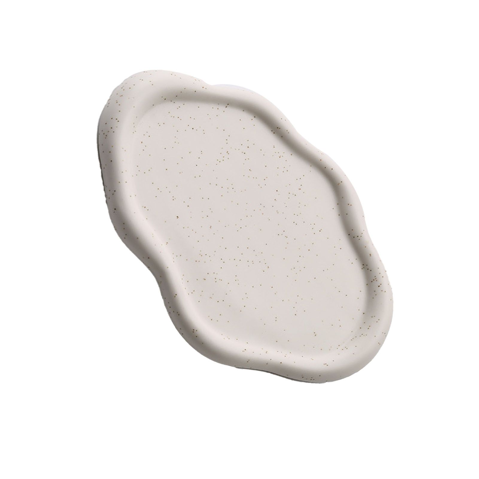 Jewelry Plate Ceramic Glossy Appearance Simple Modern Stylish Storage Tray for Home Gift White Oval - Image 3
