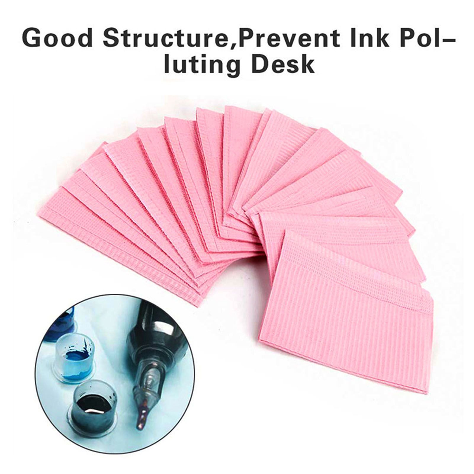 125PCS Tattoo Clean Pad Good Absorption Thick Cloth Disposable Tattoo Tablecloth for Tattooist Pink - Image 4
