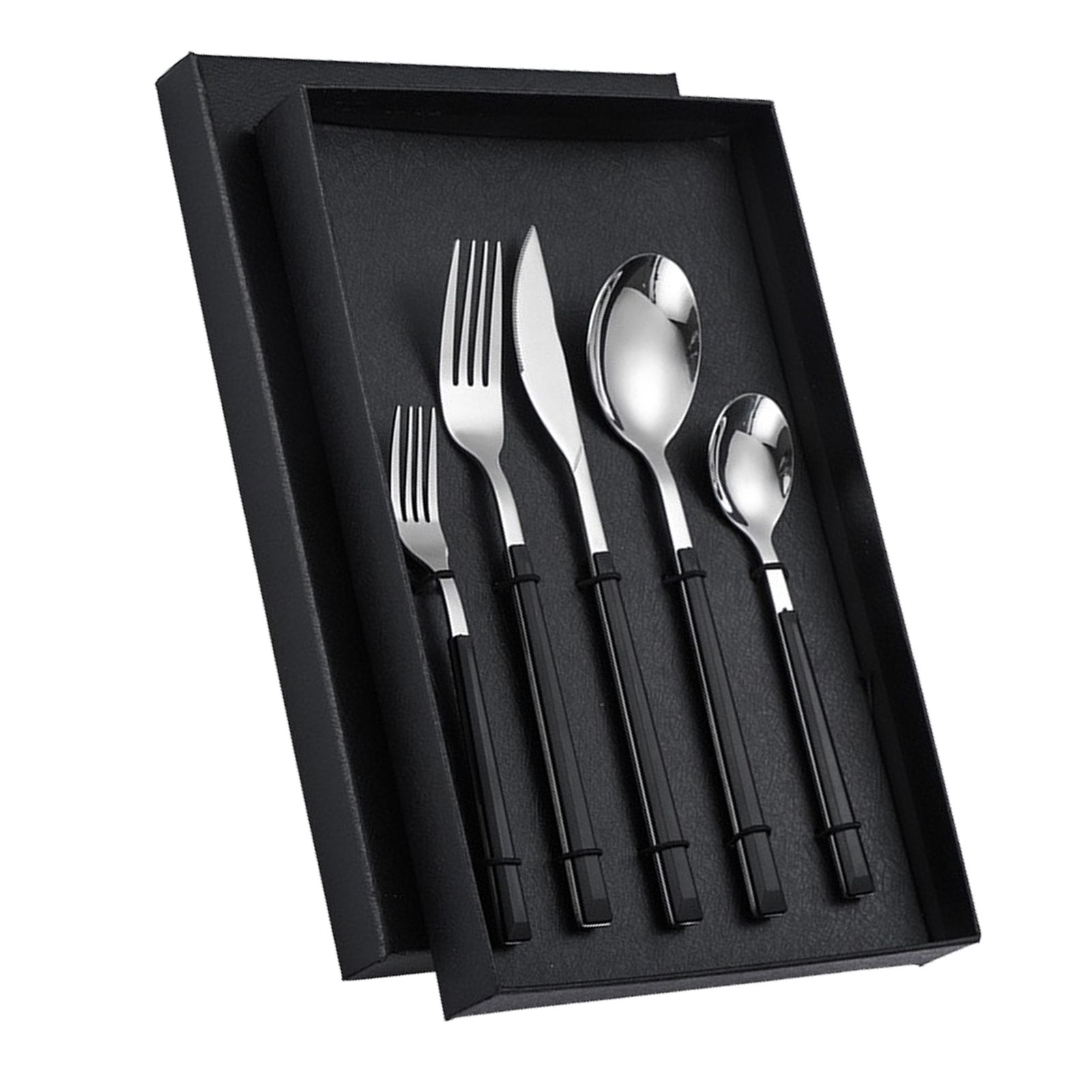 Tableware Cutlery Set Stainless Steel Dinner Knives Forks Spoons Eating Utensils High Hardness Flatware Set Black Handle - Image 3