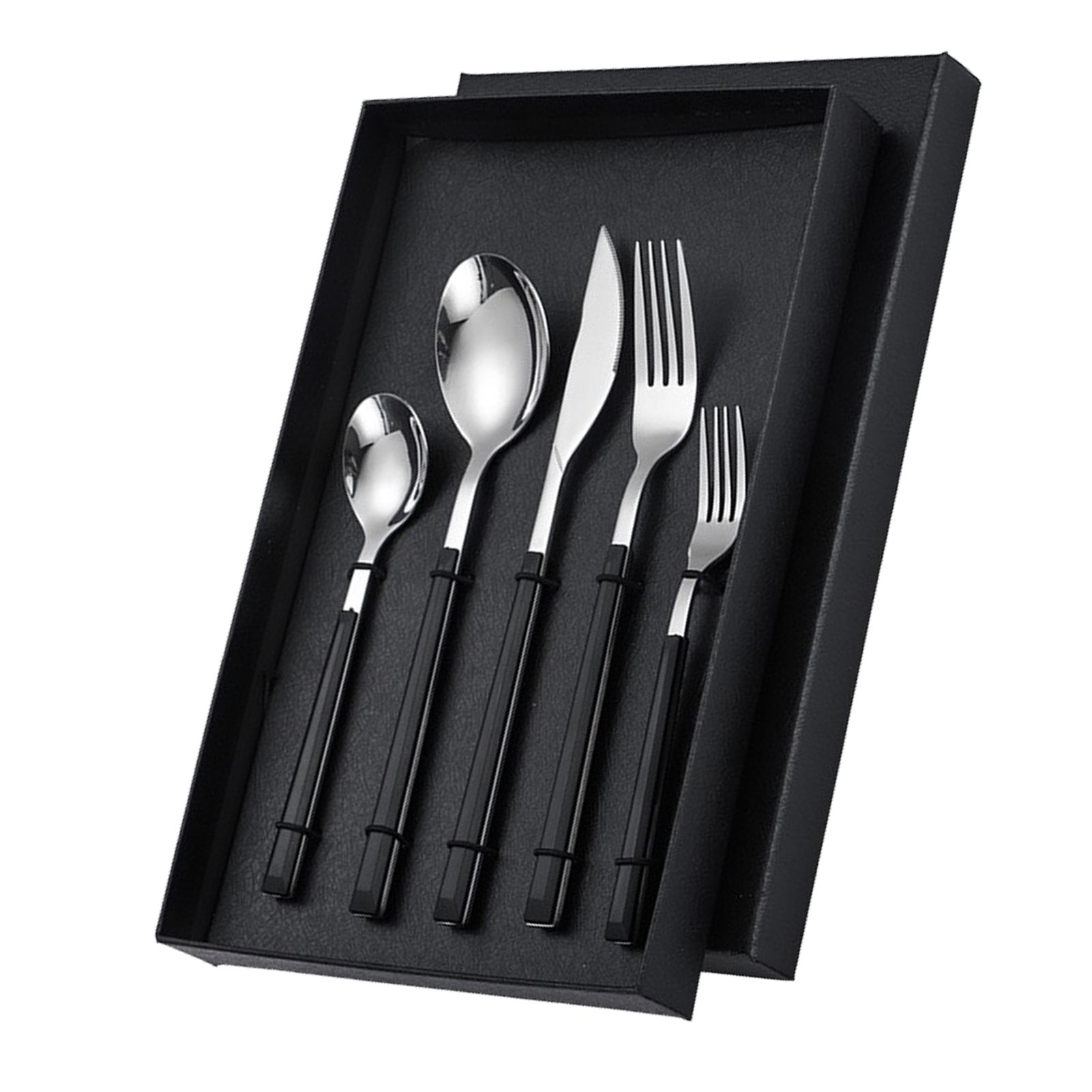 Tableware Cutlery Set Stainless Steel Dinner Knives Forks Spoons Eating Utensils High Hardness Flatware Set Black Handle - Image 4