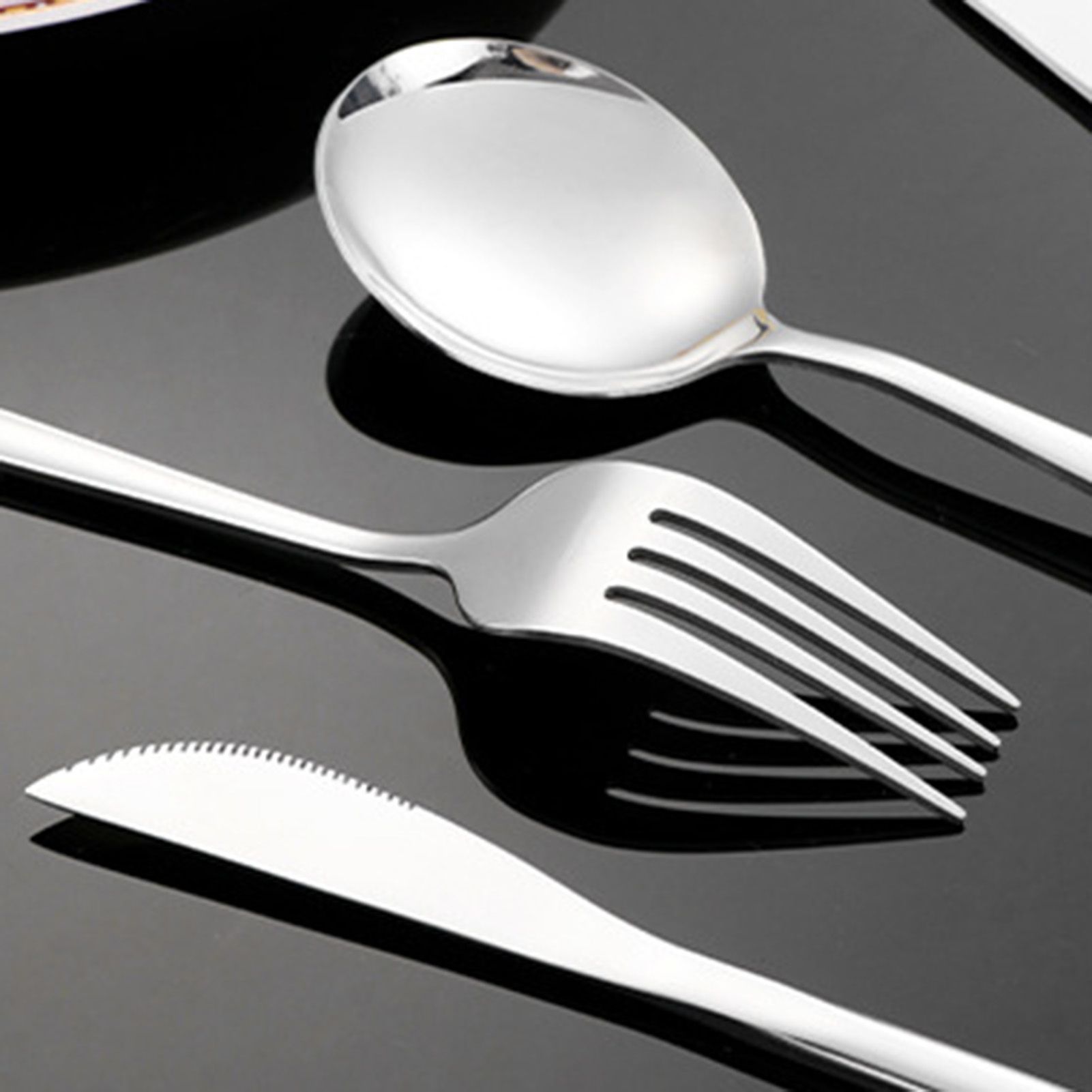 12Pcs Tableware Set Spoons Knives Forks Glossy 410 Stainless Steel Cutlery Set for Home Restaurant Silver - Image 8
