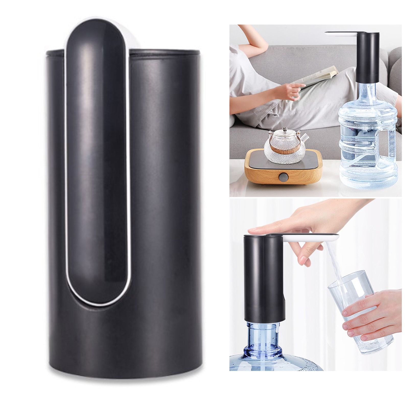 Water Bottle Dispenser Foldable USB Rechargeable Automatic Portable Electric Water Dispenser Pump Black 4W - Image 3