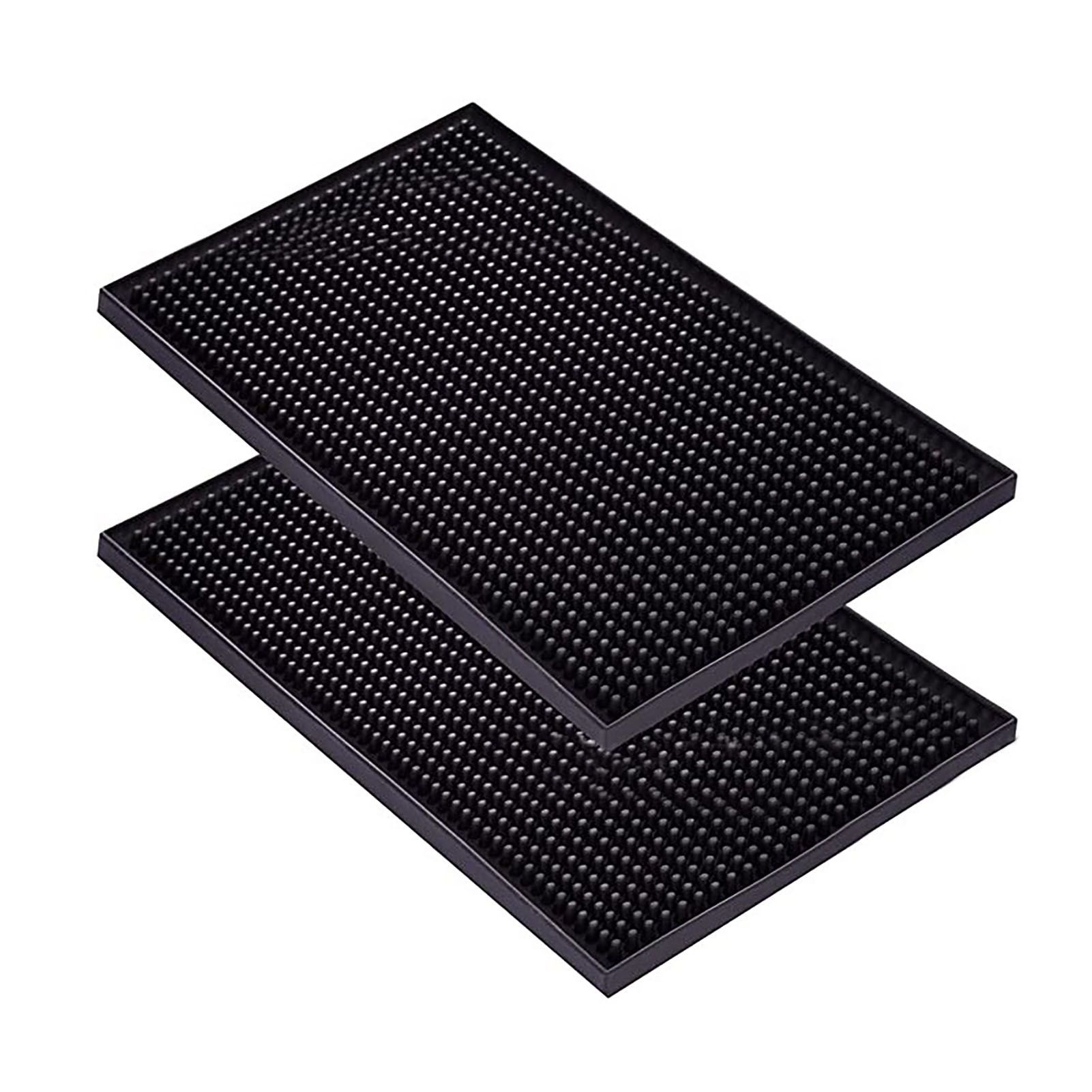 Bar Mat PVC Heat Insulation Drain Pad Black Bar Countertop Spill Mat for Bar Kitchen Restaurant Hotel - Image 1