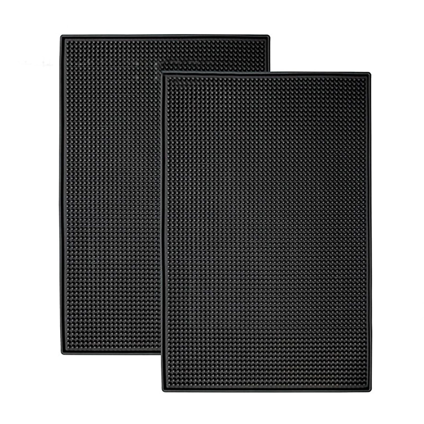 Bar Mat PVC Heat Insulation Drain Pad Black Bar Countertop Spill Mat for Bar Kitchen Restaurant Hotel - Image 2