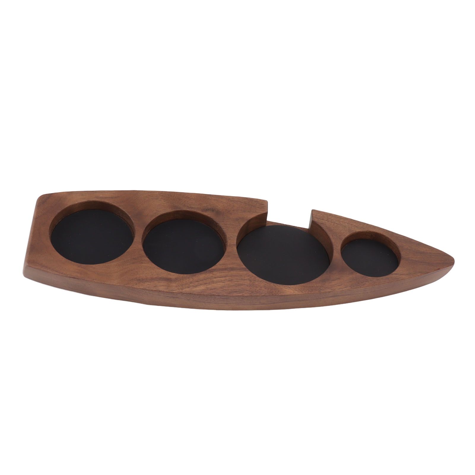 Boat Shape Coffee Tamper Holder Walnut Wood Coffee Distributor Holder Station for Cafe Western Restaurant Bar Family Kitchen 51mm - Image 4