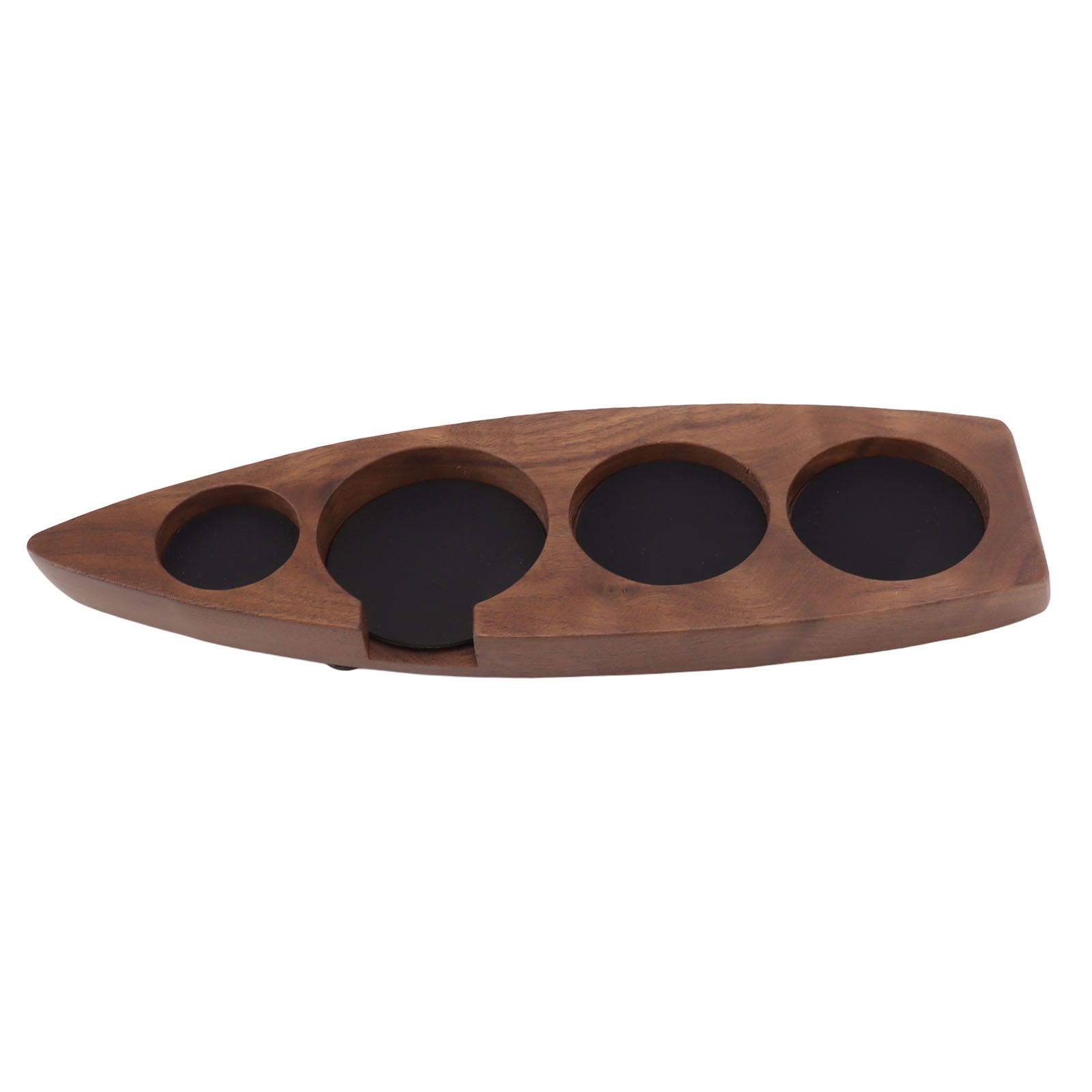 Boat Shape Coffee Tamper Holder Walnut Wood Coffee Distributor Holder Station for Cafe Western Restaurant Bar Family Kitchen 51mm - Image 7