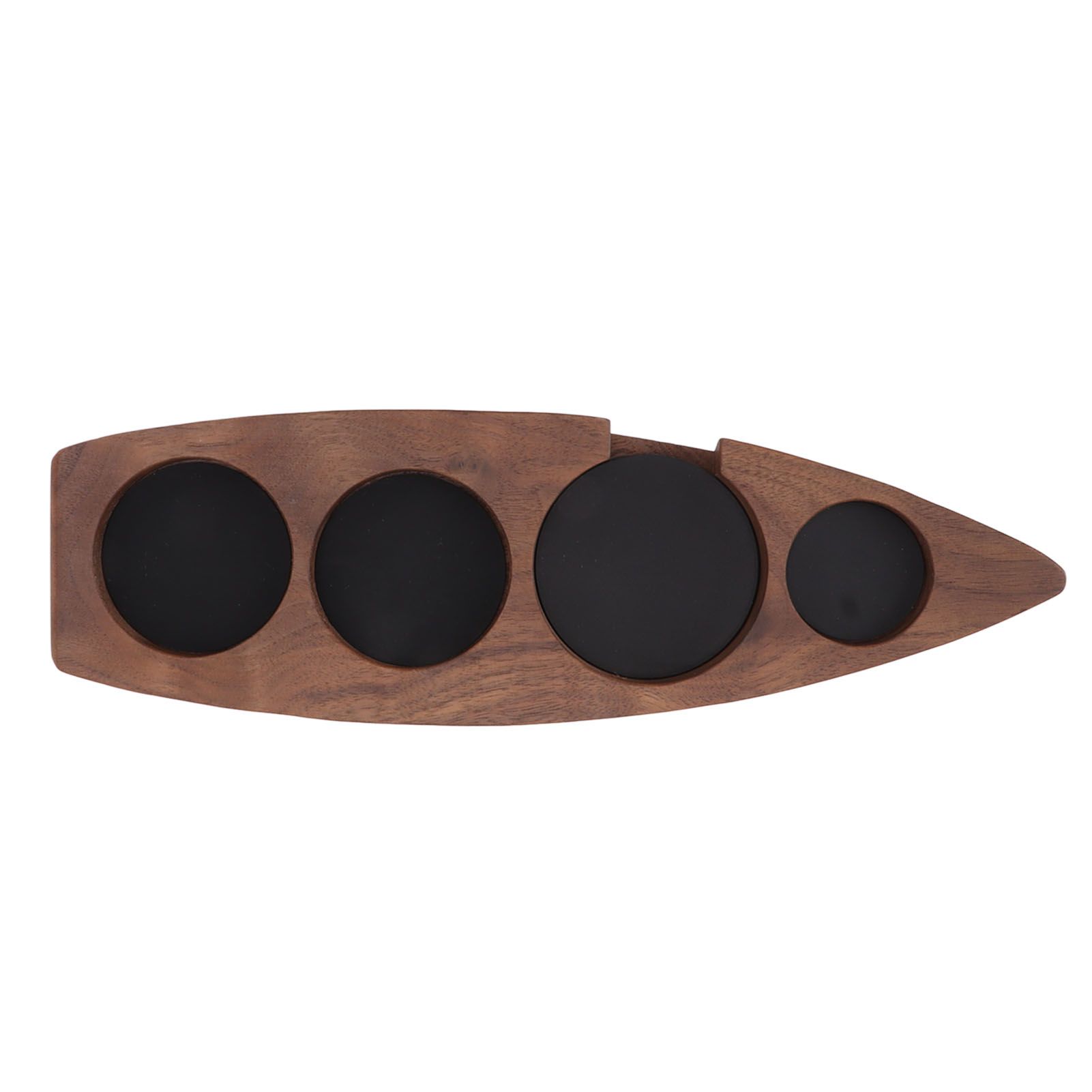 Boat Shape Coffee Tamper Holder Walnut Wood Coffee Distributor Holder Station for Cafe Western Restaurant Bar Family Kitchen 51mm - Image 8
