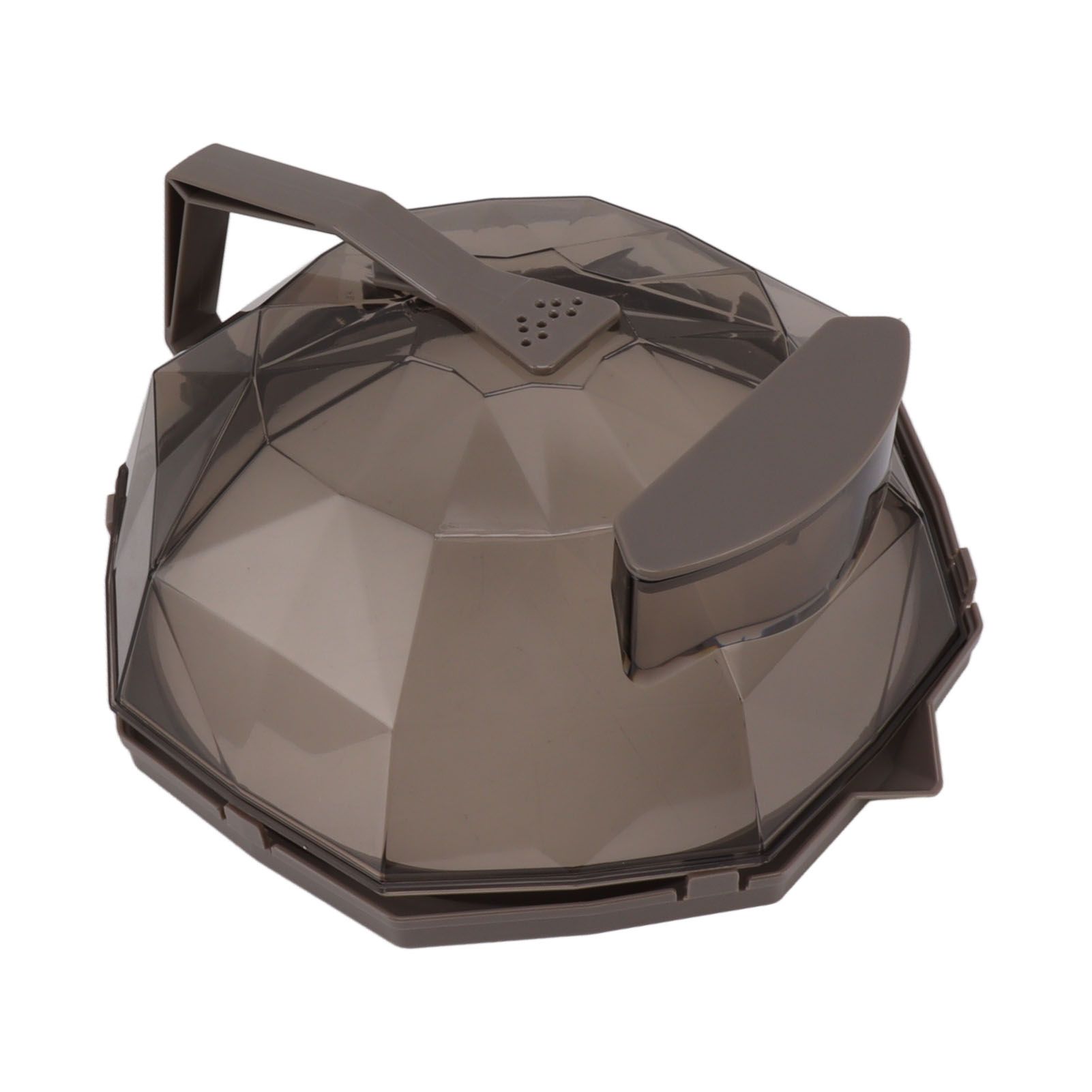 Microwave Splash Heating Cover PC Food Splatter Guard with Extension Handle for Kitchen Cooking Brown - Image 3