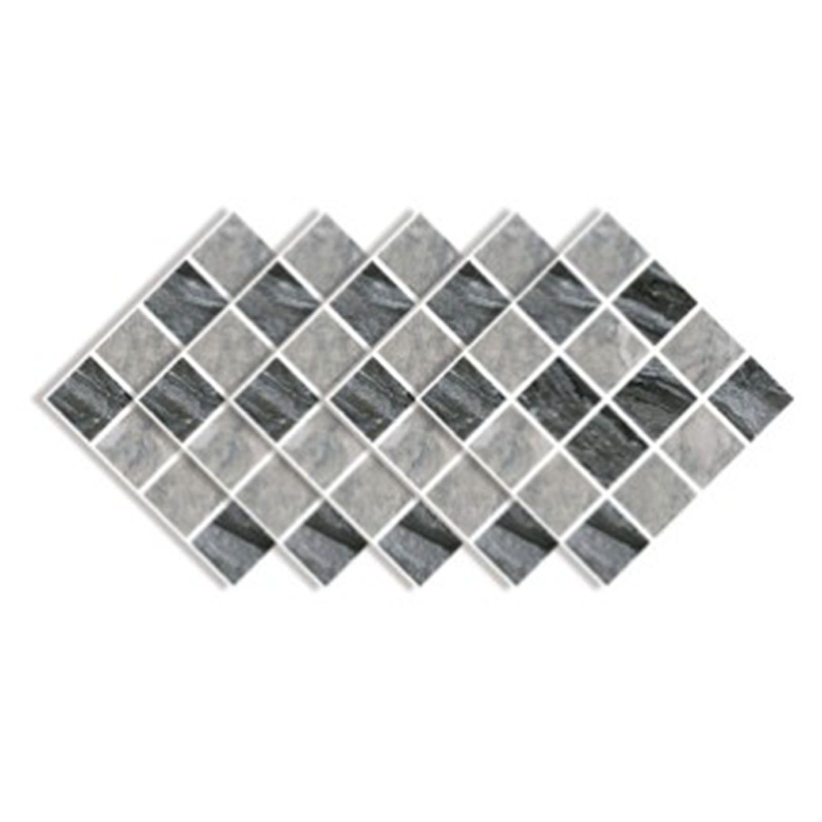 30PCS Mosaic Wallpaper PVC 3D Waterproof Oil Proof Self Adhesive Wall Sticker for Kitchen Countertops Light Grey Lattice - Image 3