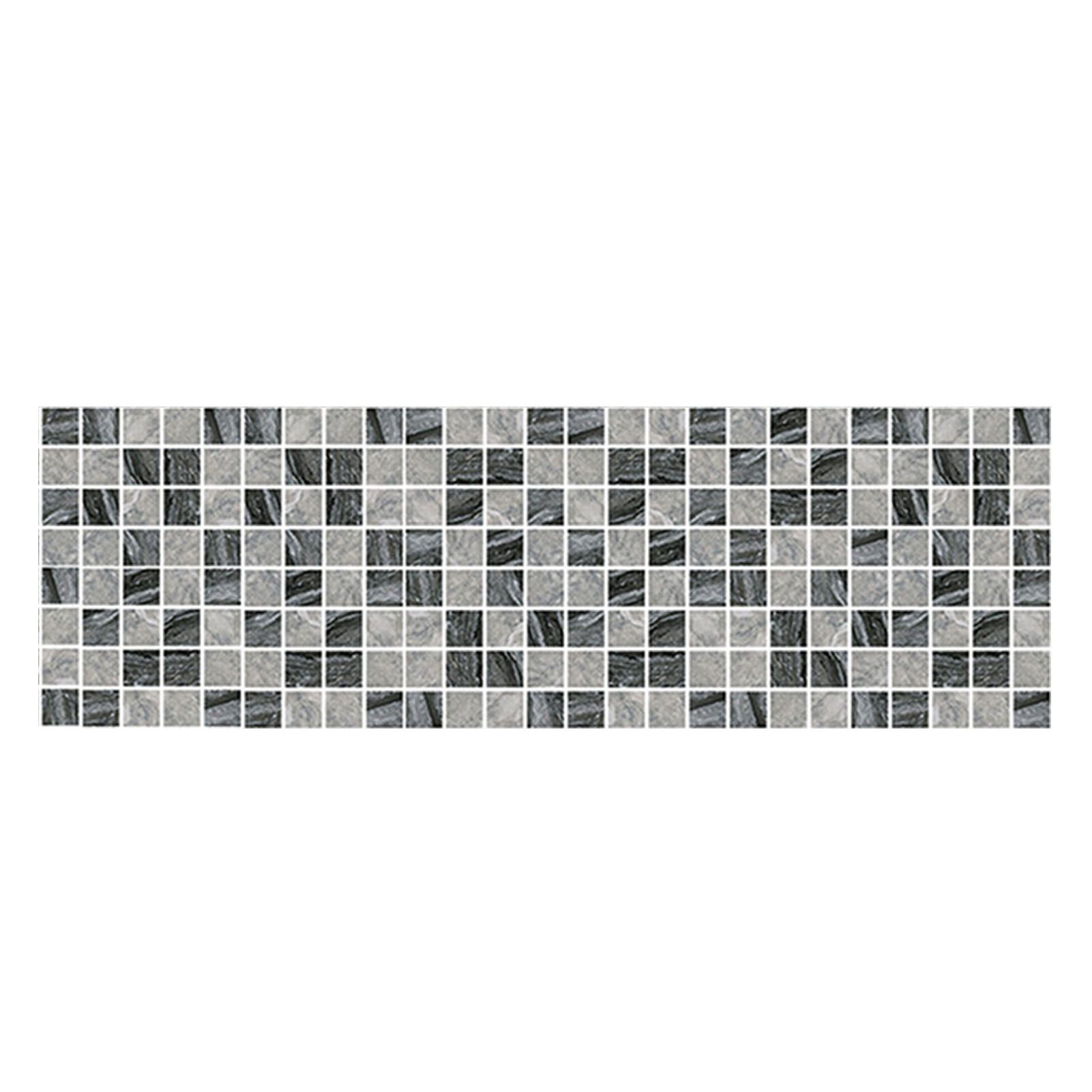 30PCS Mosaic Wallpaper PVC 3D Waterproof Oil Proof Self Adhesive Wall Sticker for Kitchen Countertops Light Grey Lattice - Image 4
