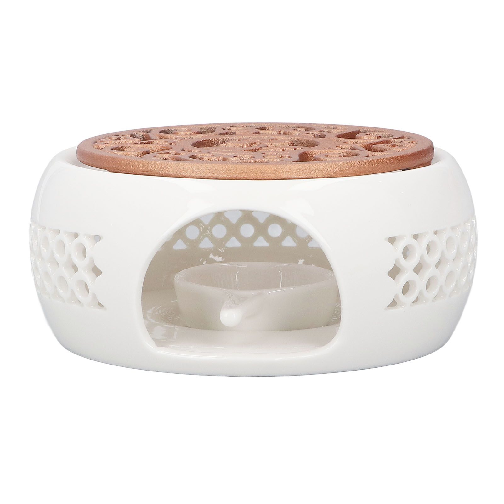 Ceramic Teapot Warmer Hollowed Pad Concave Bottom Practical Multifunction Teapot Heater for Family Office Cafe - Image 6