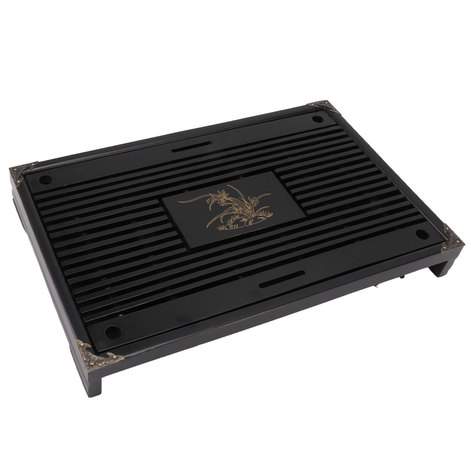 Gongfu Tea Tray Water Storage Drainage Home Decoration Ornament Serving Tray for Office Black - Image 5