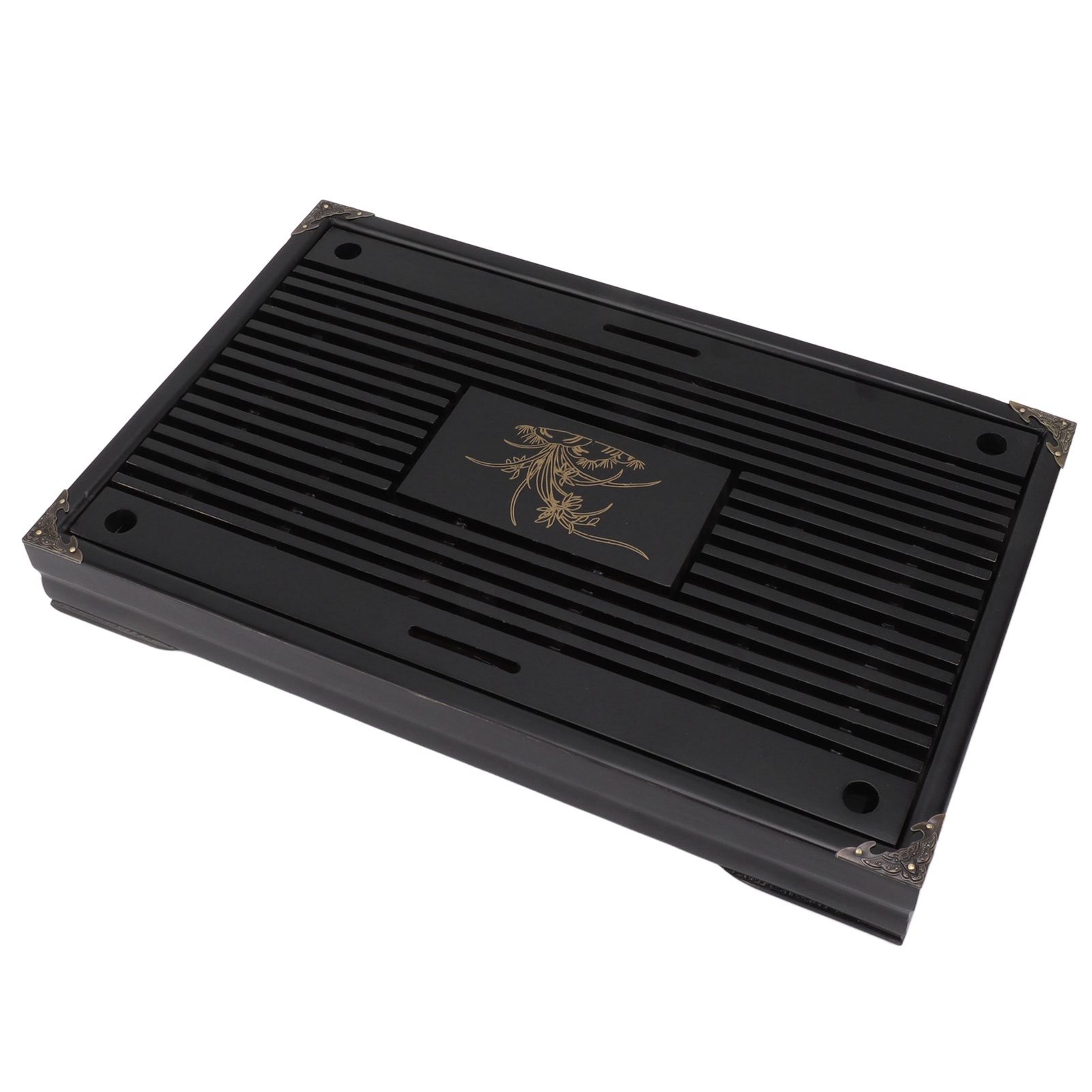 Gongfu Tea Tray Water Storage Drainage Home Decoration Ornament Serving Tray for Office Black - Image 6