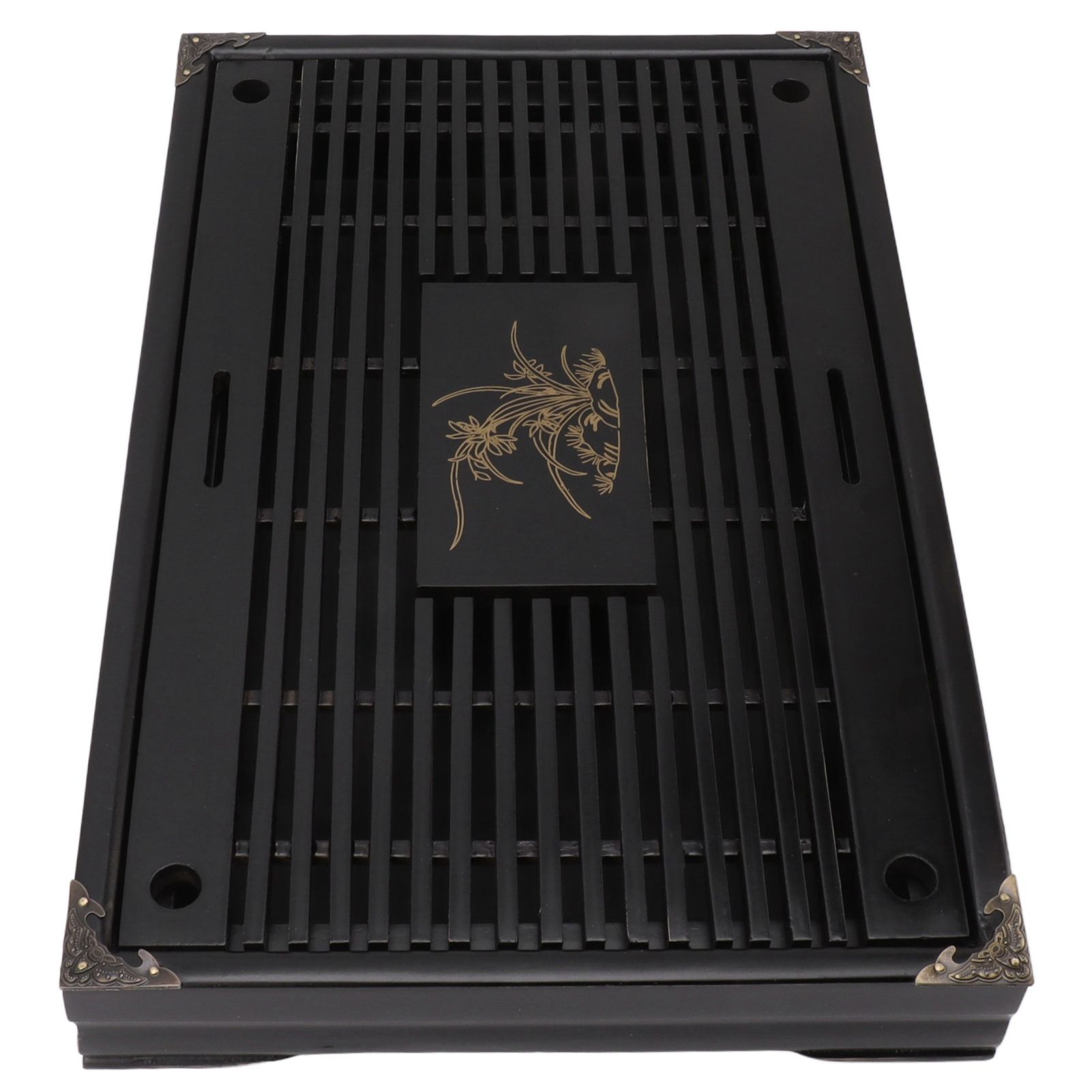 Gongfu Tea Tray Water Storage Drainage Home Decoration Ornament Serving Tray for Office Black - Image 7