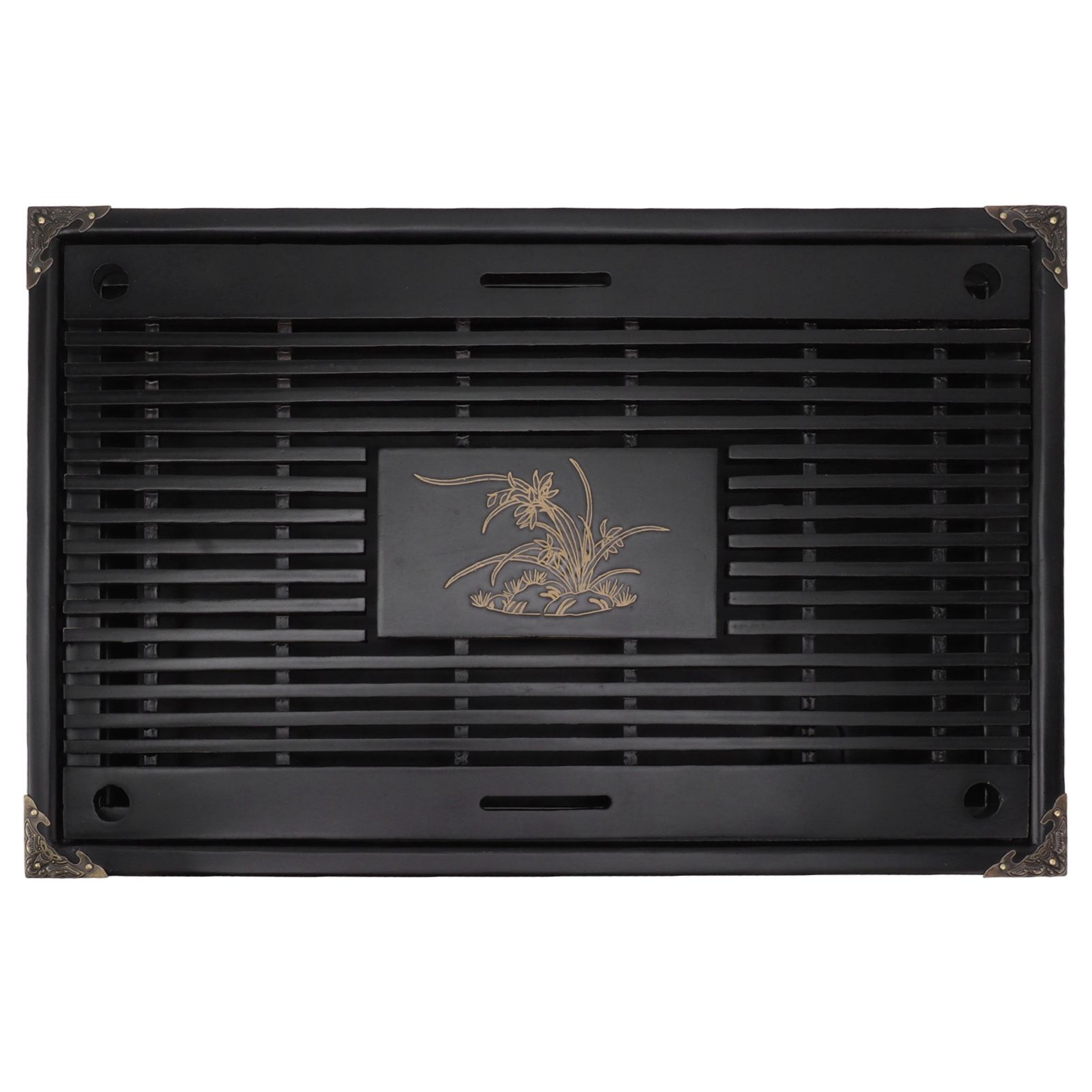 Gongfu Tea Tray Water Storage Drainage Home Decoration Ornament Serving Tray for Office Black - Image 8