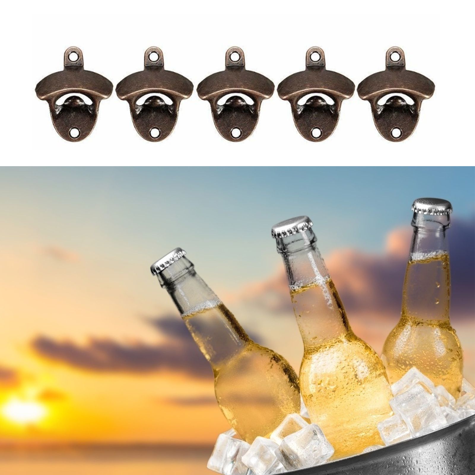 10 Pcs Wall Mount Bottle Opener Vintage Style Rustic Strong Durable Metal Beer Cap Opener for Bar Restaurant Home - Image 5