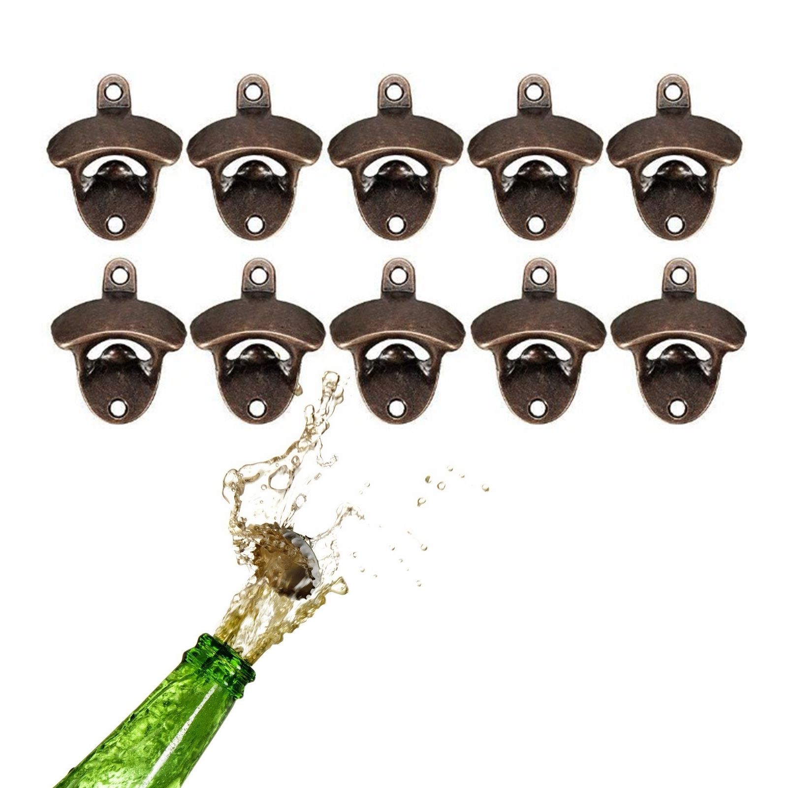 10 Pcs Wall Mount Bottle Opener Vintage Style Rustic Strong Durable Metal Beer Cap Opener for Bar Restaurant Home - Image 6