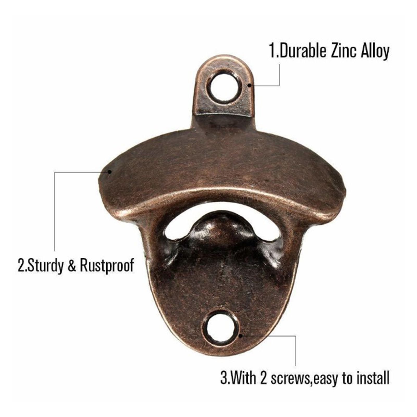 10 Pcs Wall Mount Bottle Opener Vintage Style Rustic Strong Durable Metal Beer Cap Opener for Bar Restaurant Home - Image 8