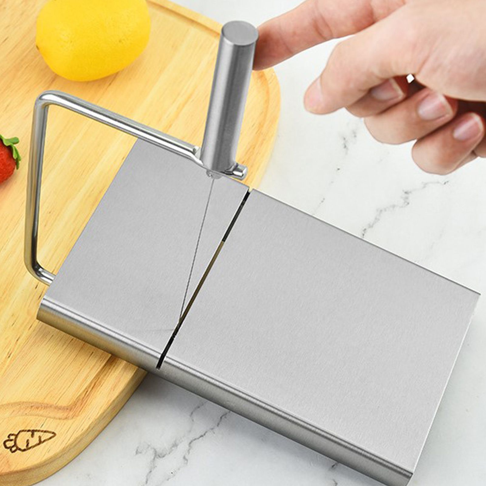 Cheese Cutter Board Stainless Steel Household Anti Corrosion Cheese Cutter with 6PCS Cutting Wire for Kitchen - Image 6