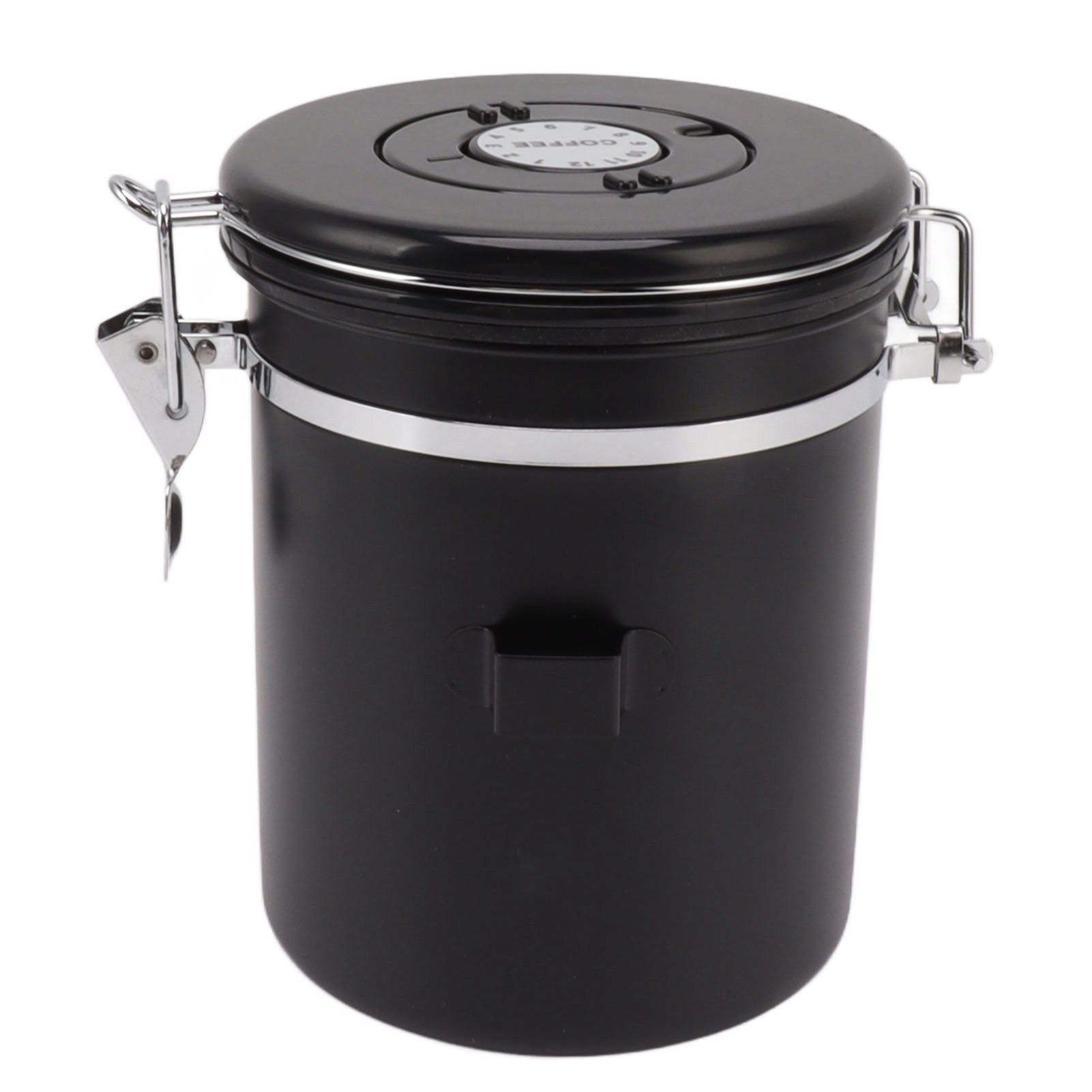 Coffee Bean Storage Container 304 Stainless Steel Exhaust Valve Coffee Bean Sealed Tank with Date Tracker and Scoop 1.2L (12x12cm / 4.7x4.7in) - Image 3