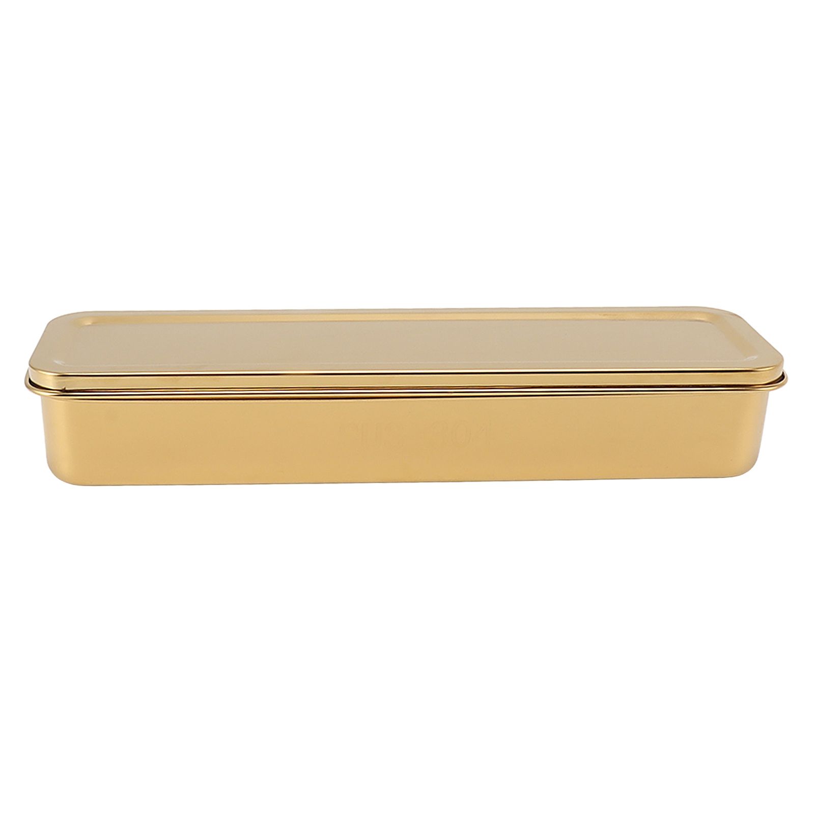 Stainless Steel Cutlery Tray Holder Kitchen Chopstick Spoon Fork Storage Box with Lid Drainer Gold - Image 1