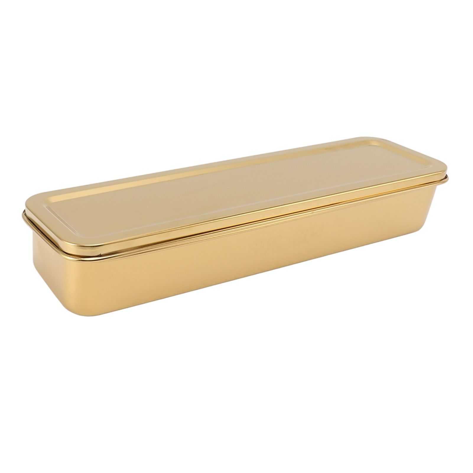 Stainless Steel Cutlery Tray Holder Kitchen Chopstick Spoon Fork Storage Box with Lid Drainer Gold - Image 3