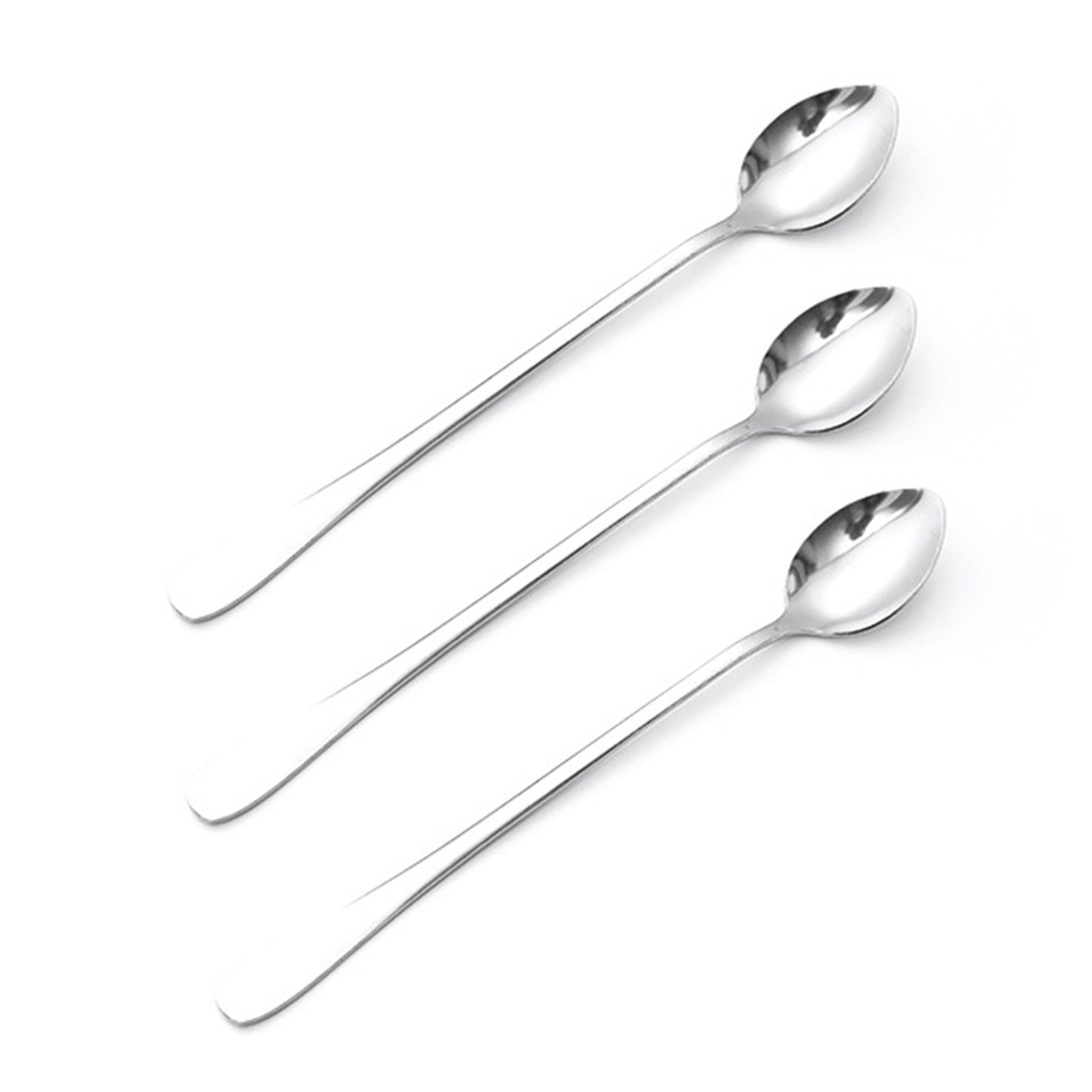 3Pcs Stainless Steel Long Handle Spoon Coffee Ice Tea Ice Cream Spoon for Bar Home Party Pointed Head - Image 2