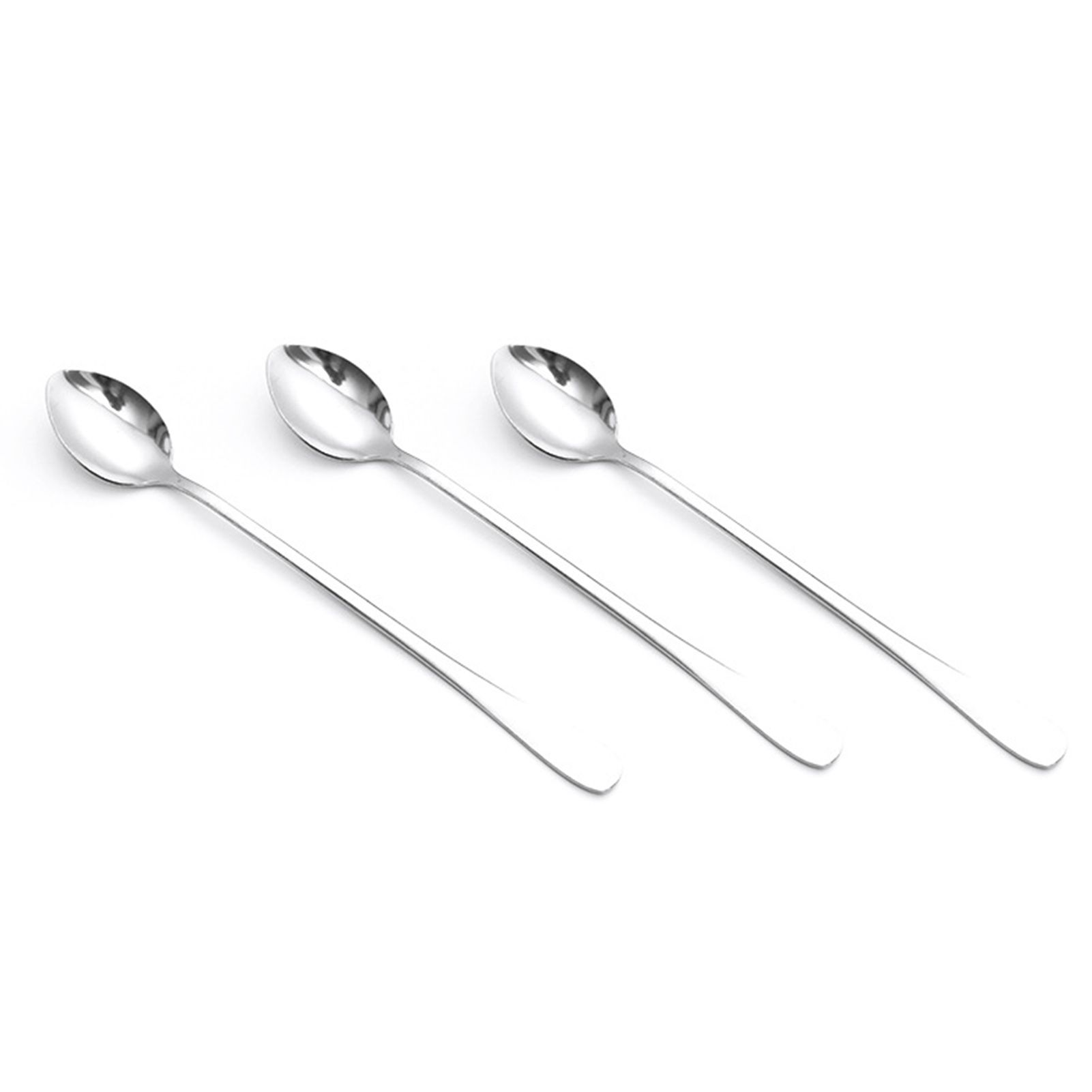 3Pcs Stainless Steel Long Handle Spoon Coffee Ice Tea Ice Cream Spoon for Bar Home Party Pointed Head - Image 3