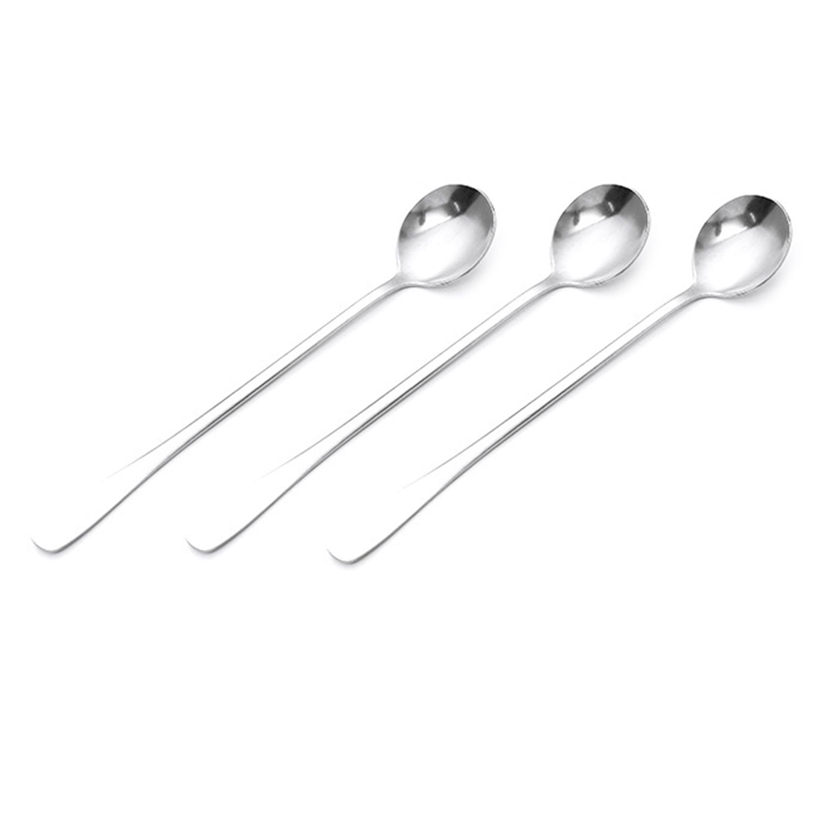 3Pcs Stainless Steel Long Handle Spoon Coffee Ice Tea Ice Cream Spoon for Bar Home Party Round Head - Image 4