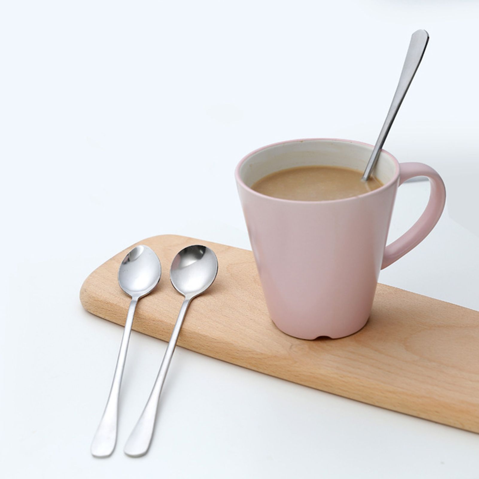 3Pcs Stainless Steel Long Handle Spoon Coffee Ice Tea Ice Cream Spoon for Bar Home Party Round Head - Image 6