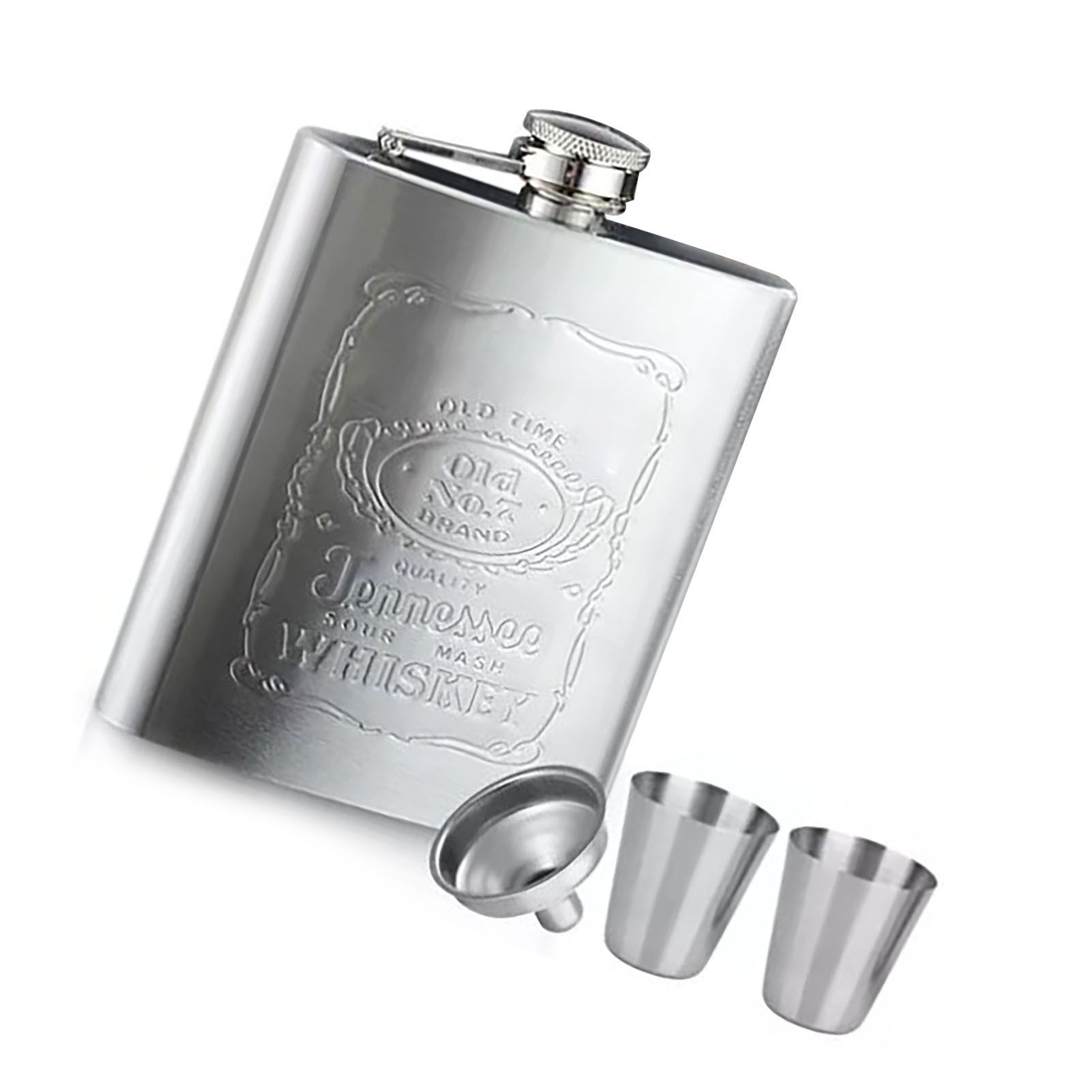 Hip Flask Portable Leak Proof Stainless Steel Whisky Hip Flask with Funnel for Hiking Climbing Fishing Camping 7oz - Image 3