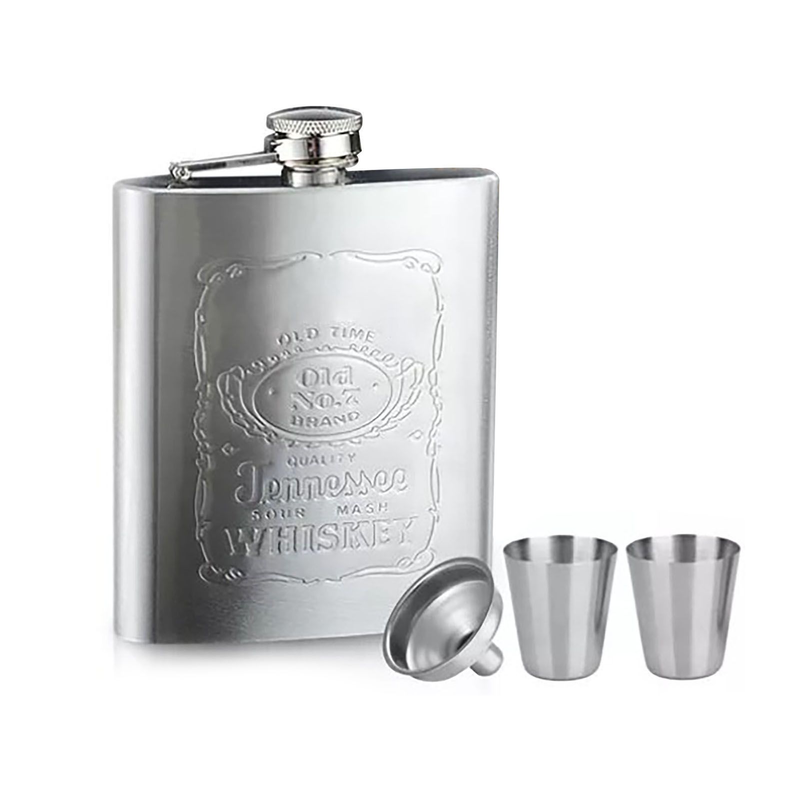 Hip Flask Portable Leak Proof Stainless Steel Whisky Hip Flask with Funnel for Hiking Climbing Fishing Camping 7oz - Image 4