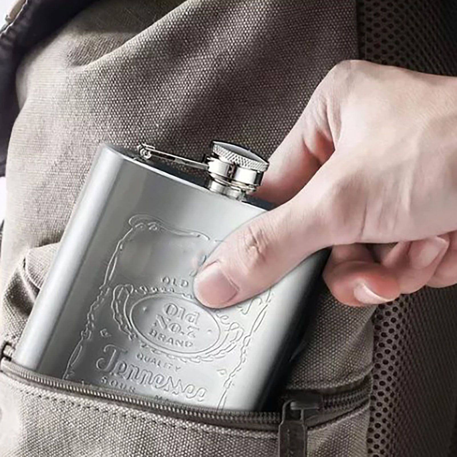 Hip Flask Portable Leak Proof Stainless Steel Whisky Hip Flask with Funnel for Hiking Climbing Fishing Camping 7oz - Image 6