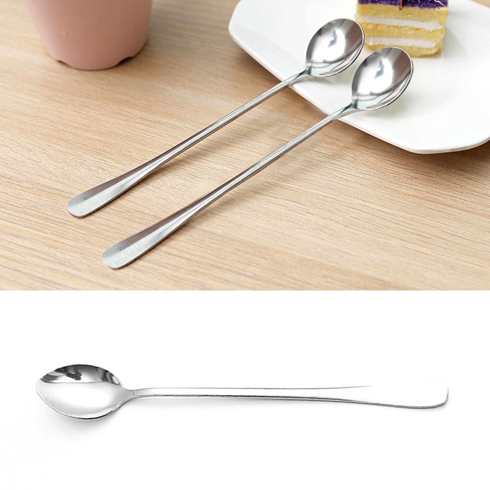 Long Handle Spoons Stainless Steel Elegant Multi Functional Stirring Spoons for Coffee Tea Dessert 3pcs Pointed Head - Image 5