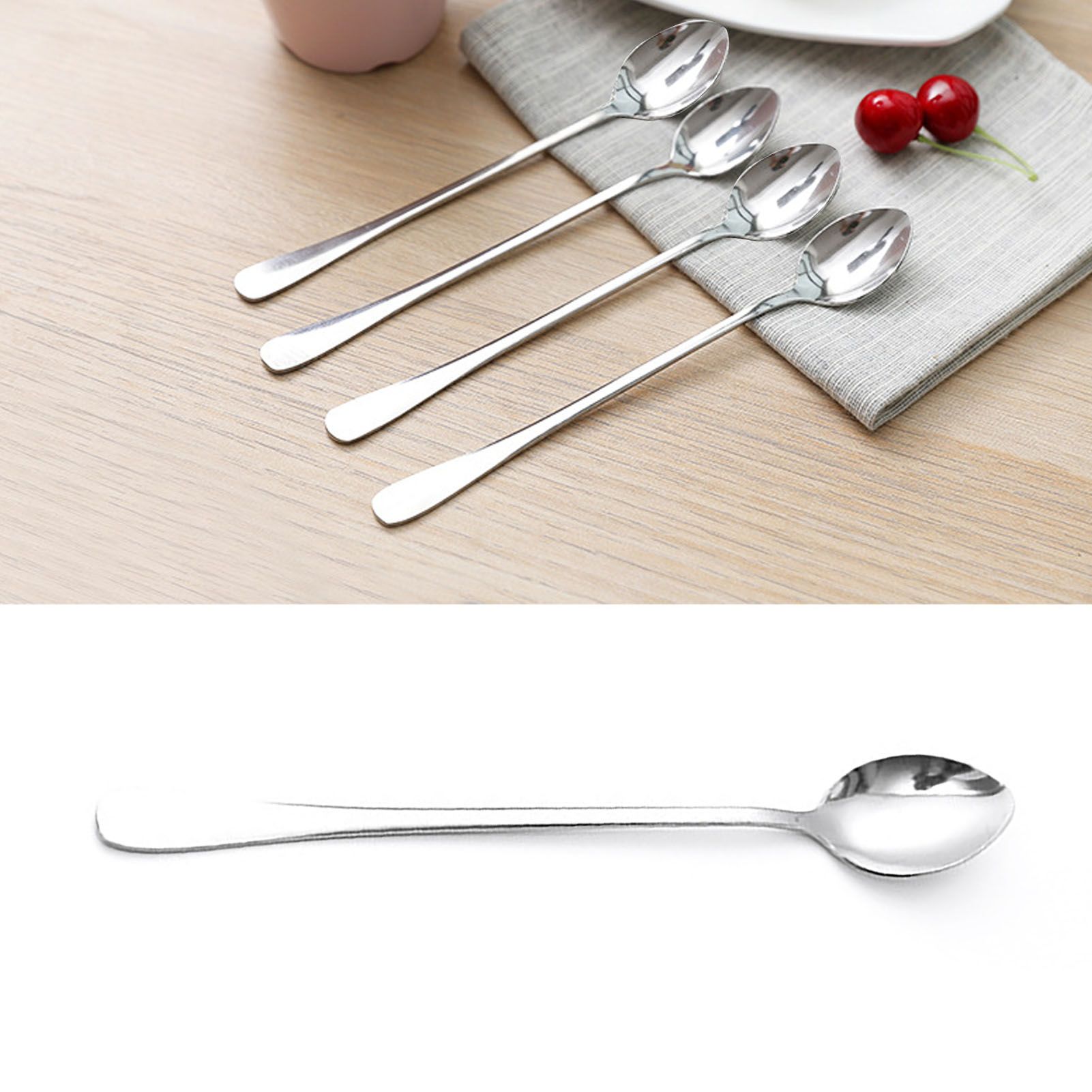 Long Handle Spoons Stainless Steel Elegant Multi Functional Stirring Spoons for Coffee Tea Dessert 3pcs Pointed Head - Image 8